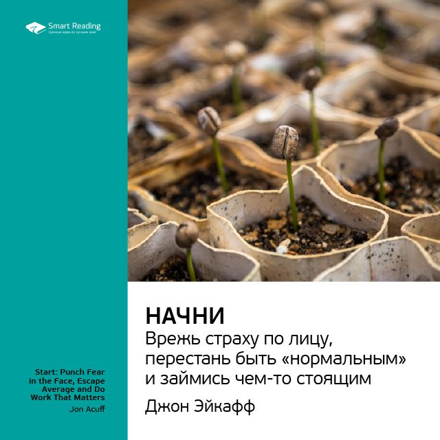 Обложка книги «Ключевые идеи книги: Начни. Врежь страху по лицу, перестань быть «нормальным» и займись чем-то стоящим. Джон Эйкафф»