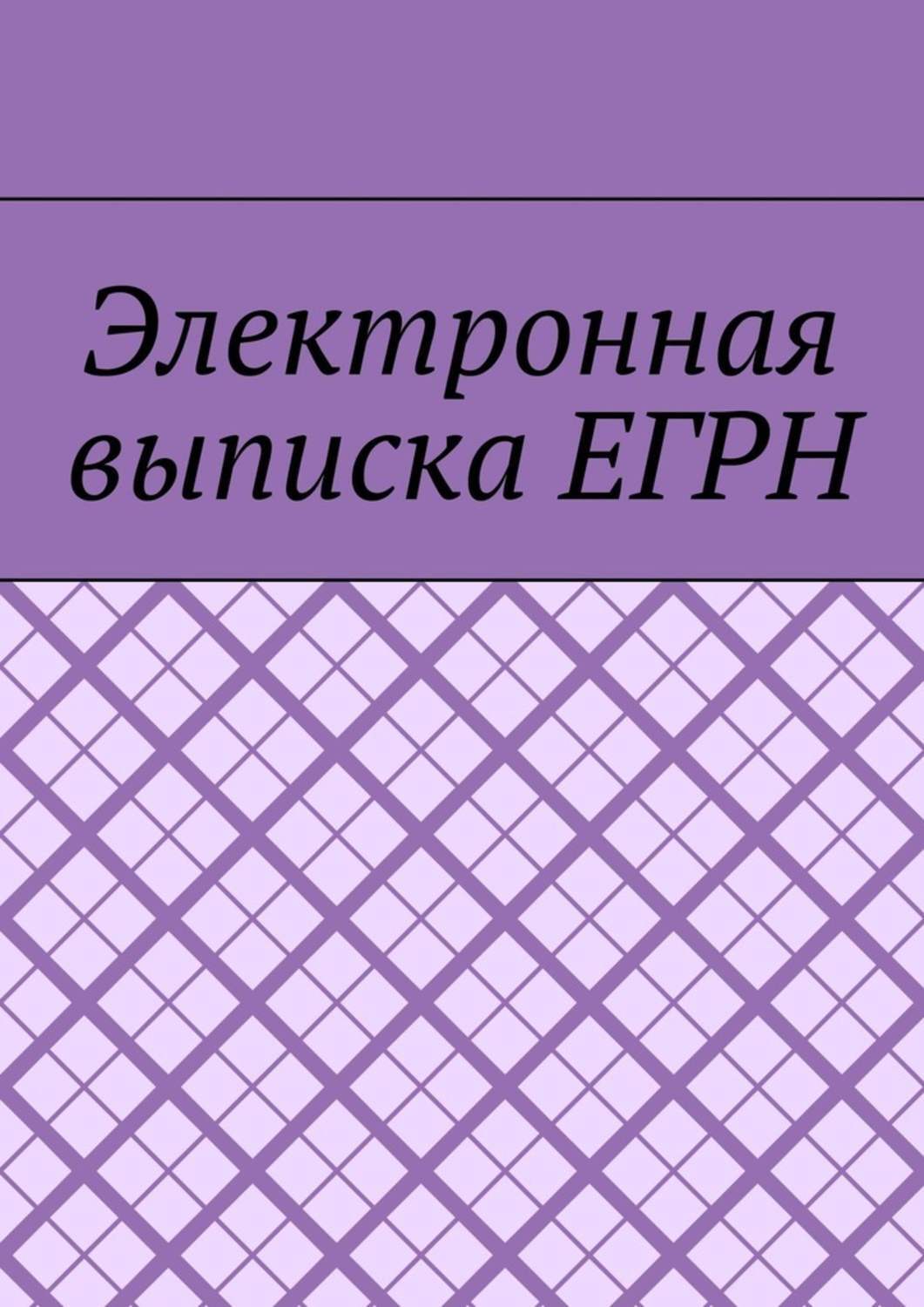 Обложка книги «Электронная выписка ЕГРН»