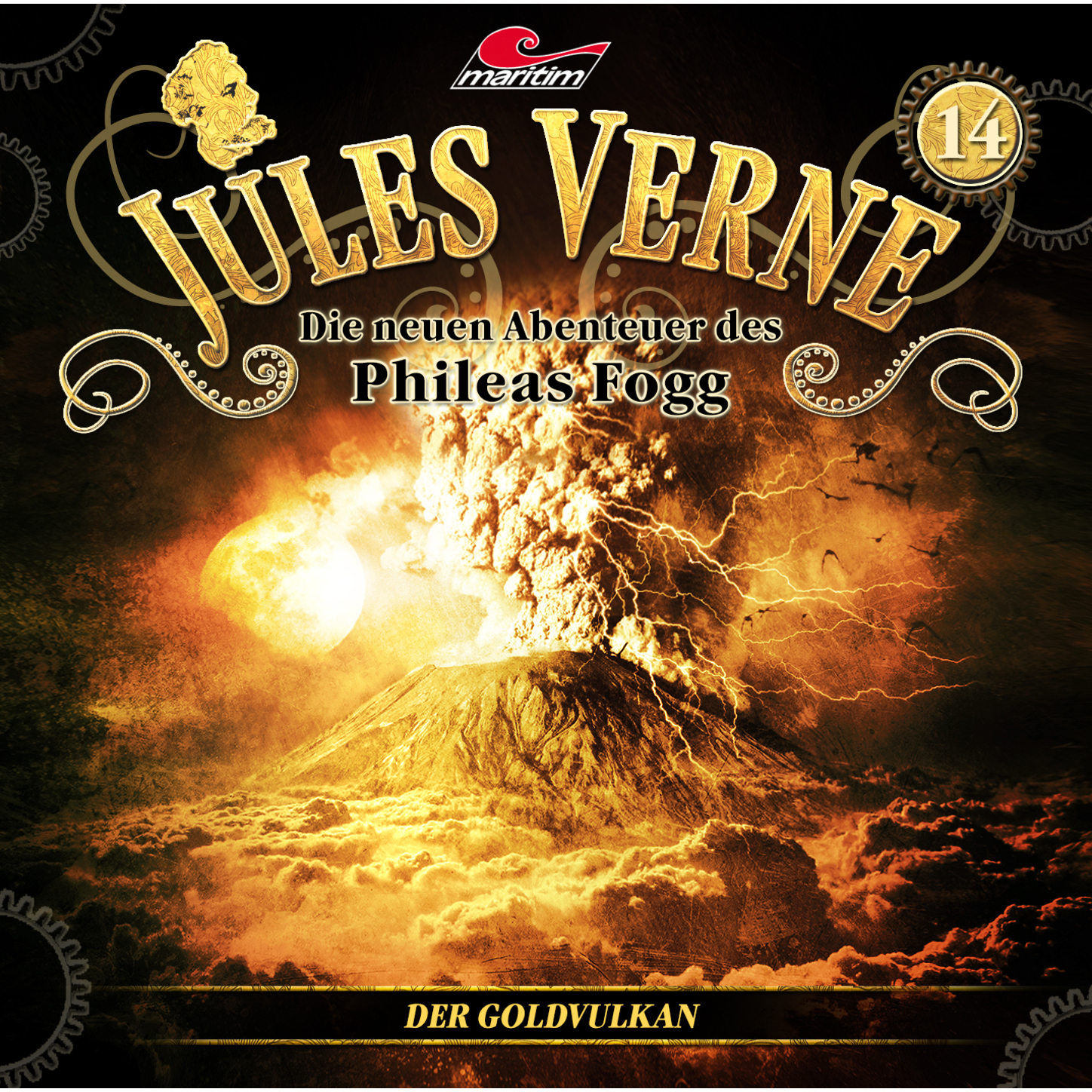 Обложка книги «Jules Verne, Die neuen Abenteuer des Phileas Fogg, Folge 14: Der Goldvulkan»