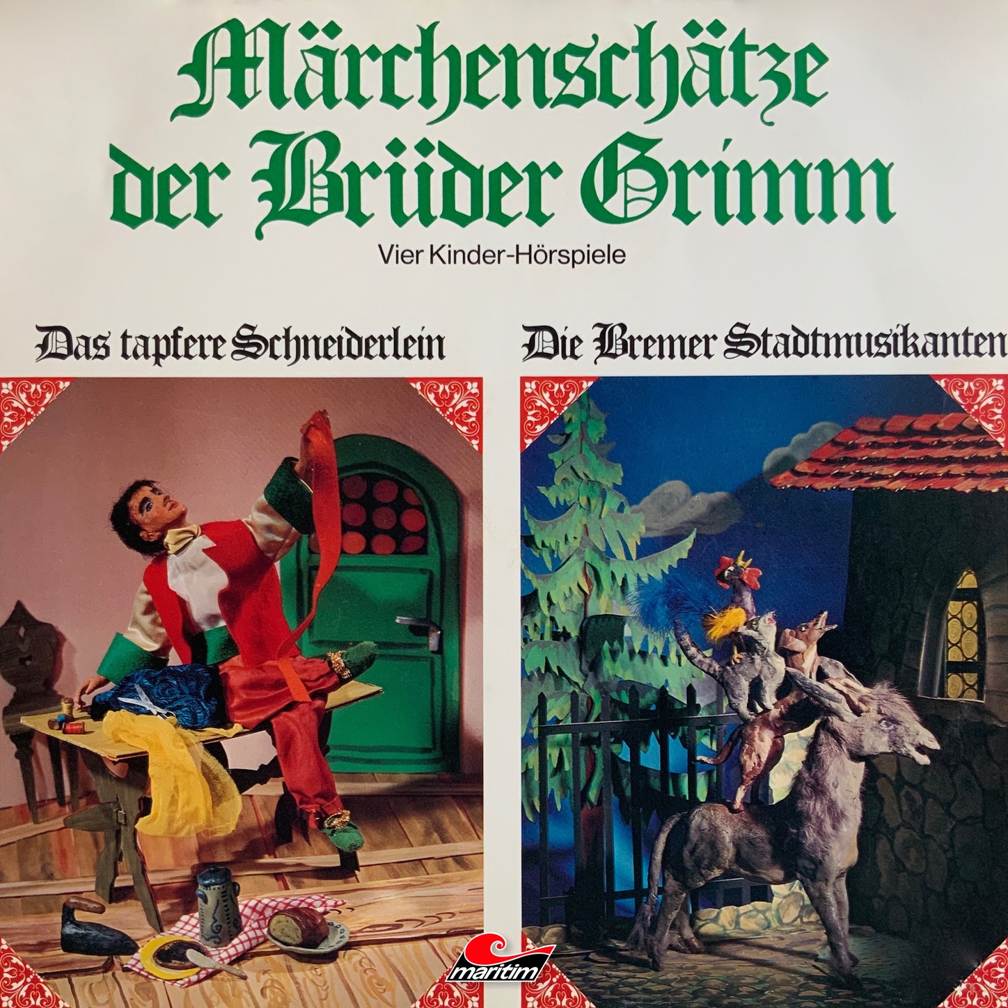 Обложка книги «Märchenschätze der Brüder Grimm, Folge 2: Das tapfere Schneiderlein, Die Bremer Stadtmusikanten, Der gestiefelte Kater, Schneeweißchen und Rosenrot»