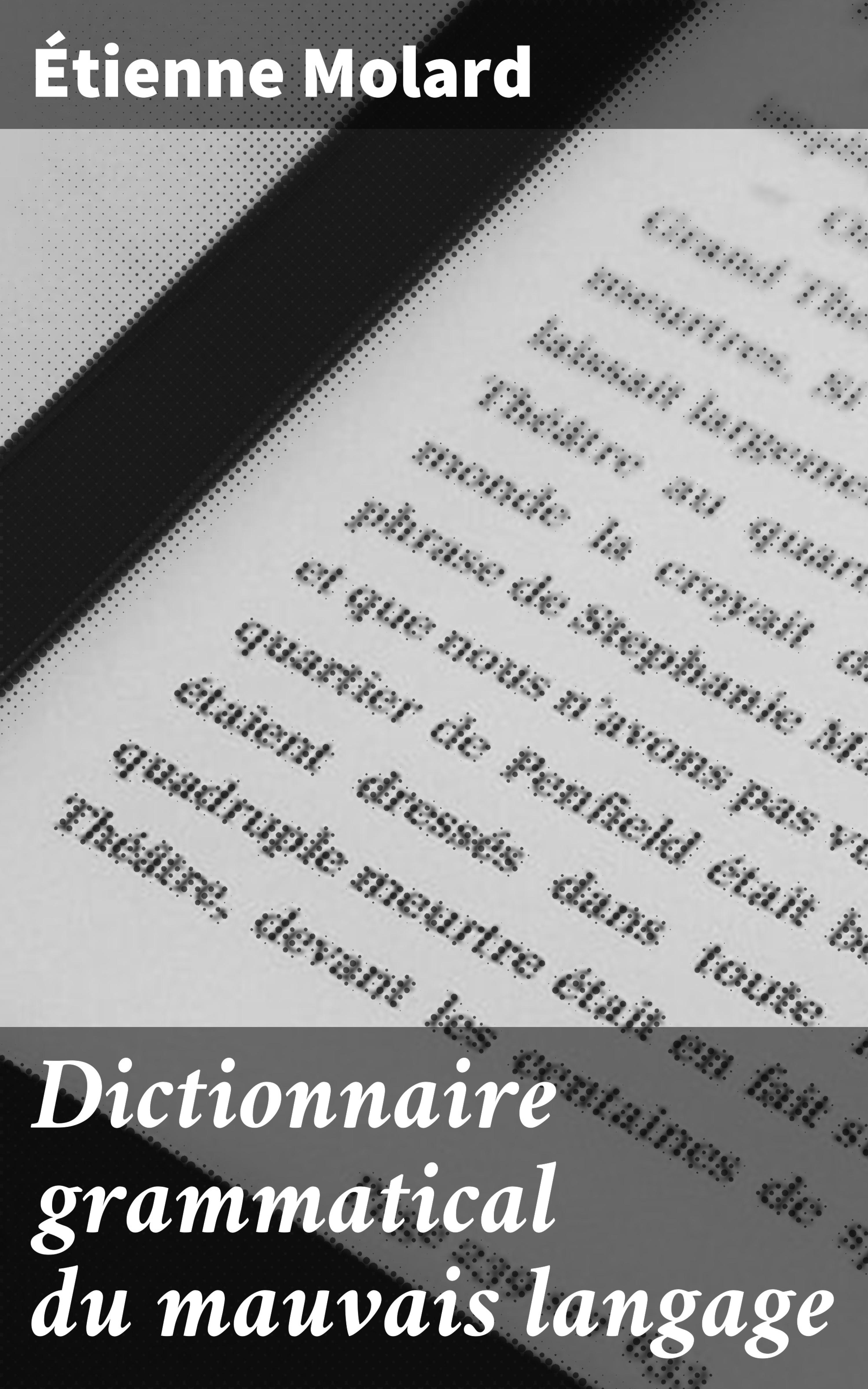Обложка книги «Dictionnaire grammatical du mauvais langage»