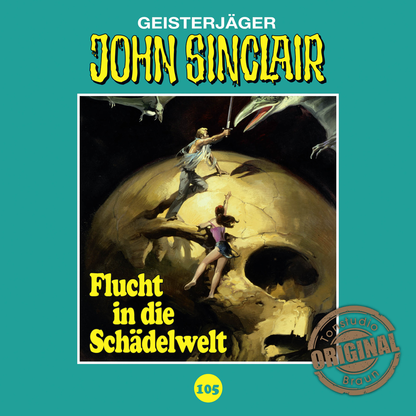 Обложка книги «John Sinclair, Tonstudio Braun, Folge 105: Flucht in die Schädelwelt»