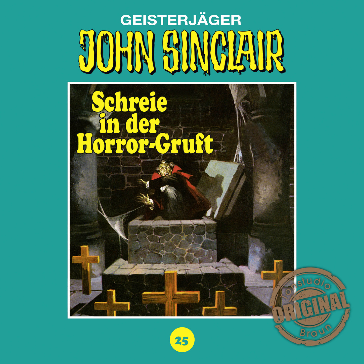 Обложка книги «John Sinclair, Tonstudio Braun, Folge 25: Schreie in der Horror-Gruft. Teil 2 von 3»