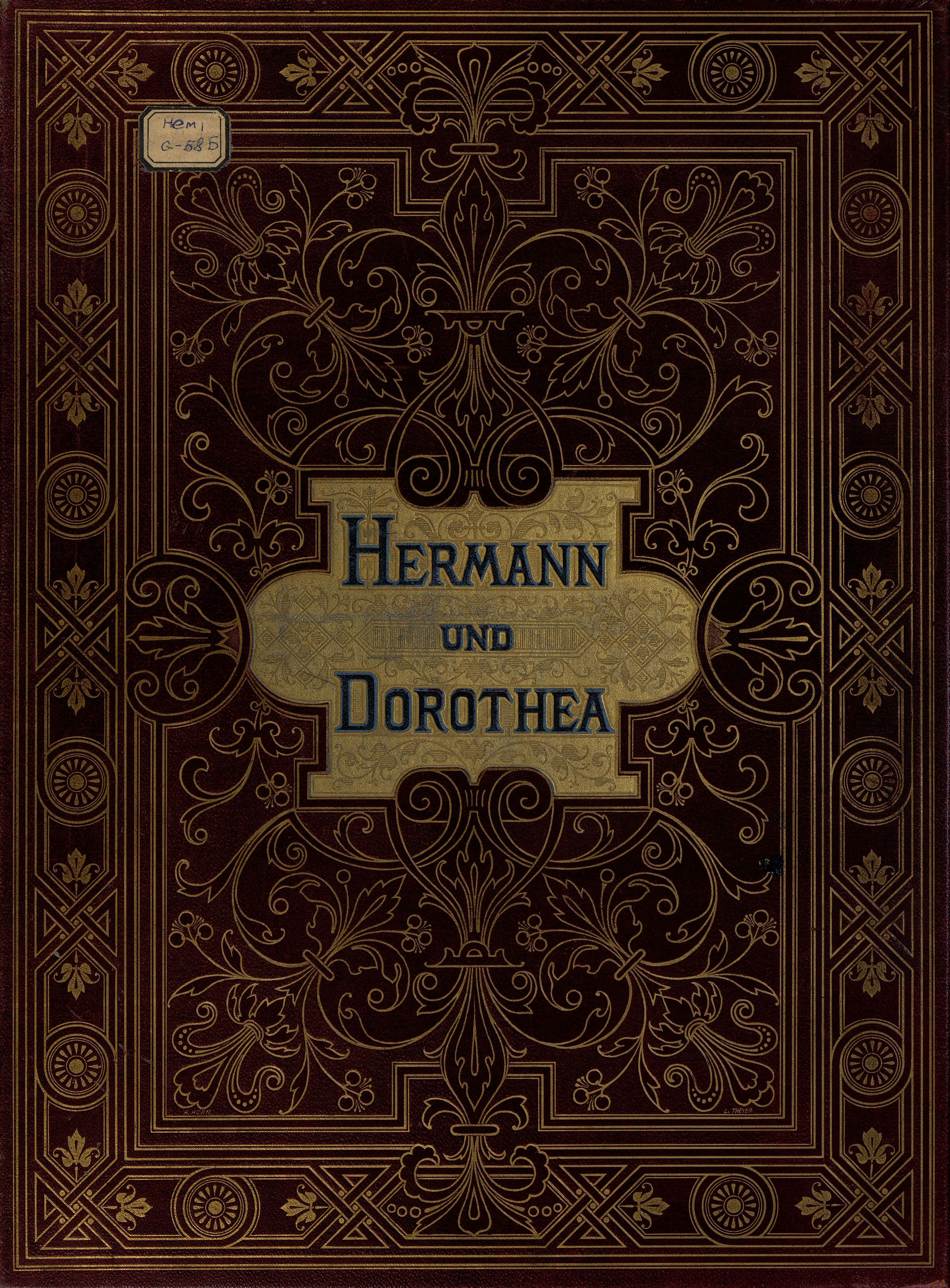 Обложка книги «Hermann und Dorothea mit acht Bildern in Kupferdruck nach den Original-Olgemalden»