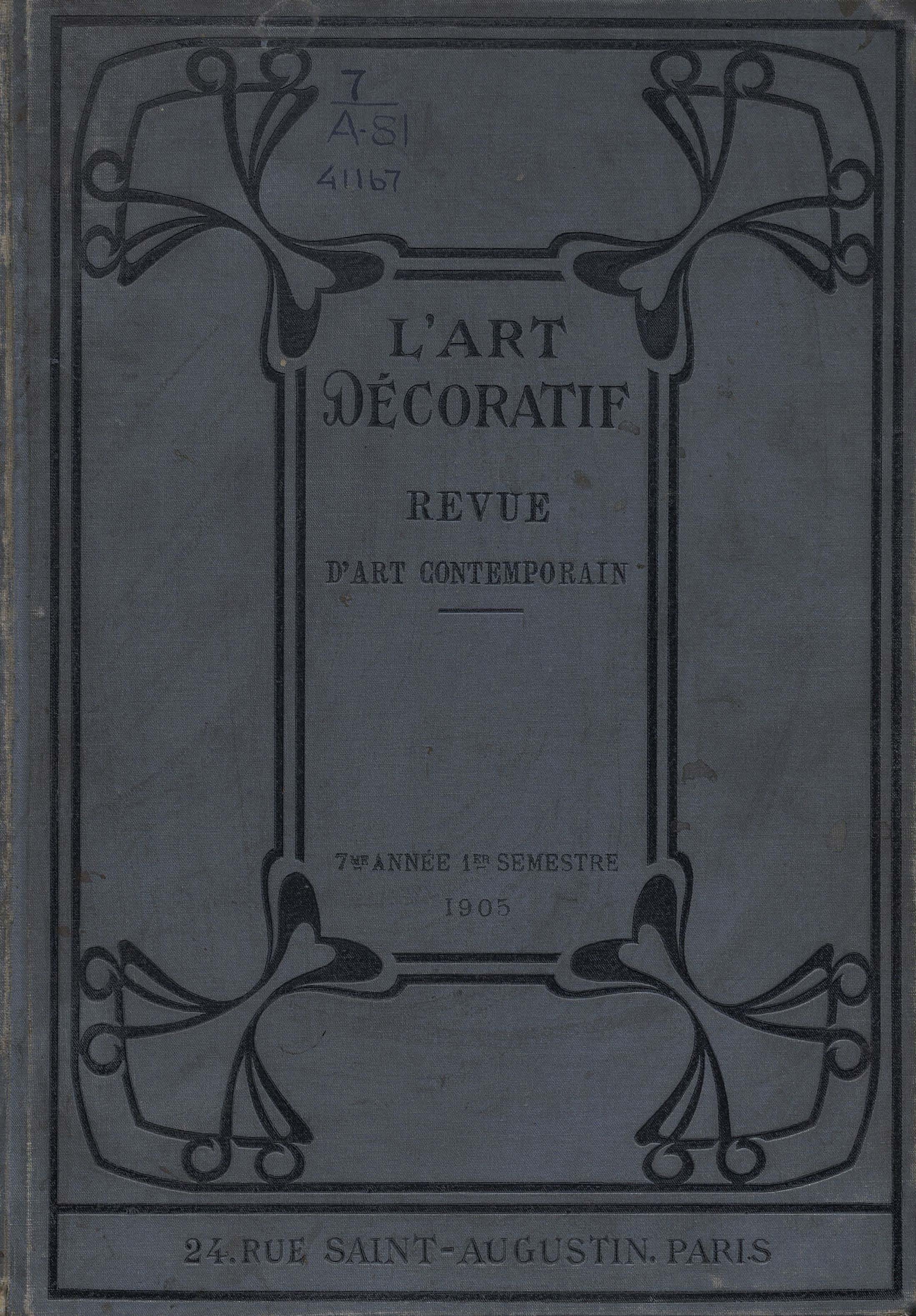 Обложка книги «L'Art Décoratif: Revue Mensuelle d'Art Contemporain»