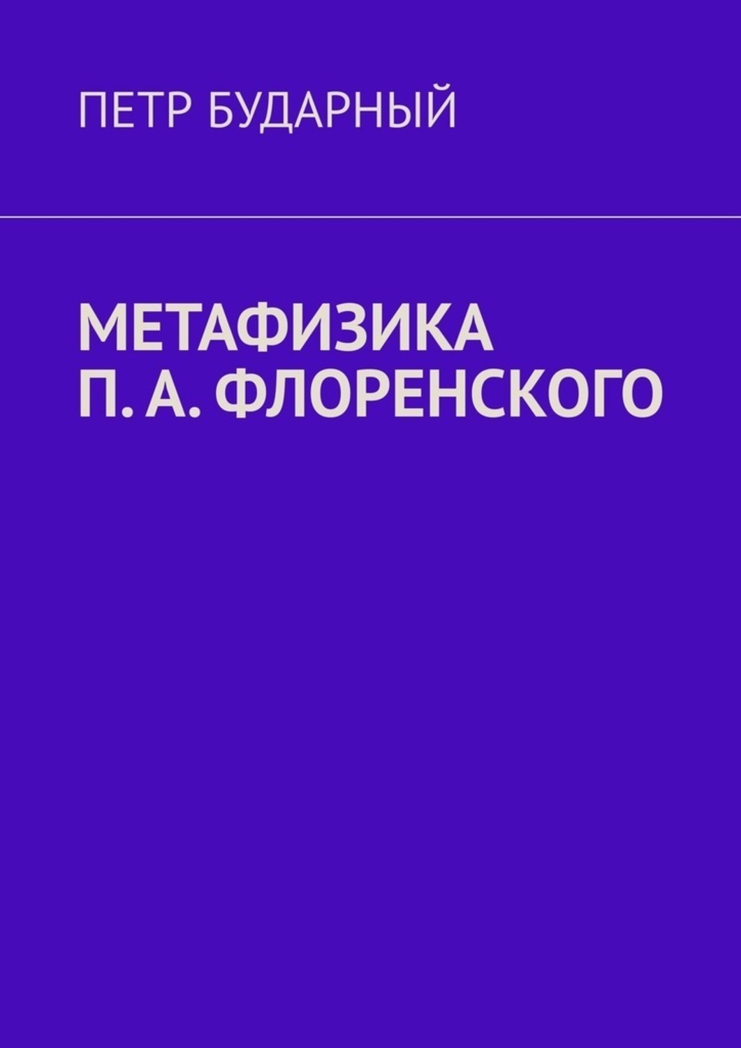 Обложка книги «Метафизика П. А. Флоренского»