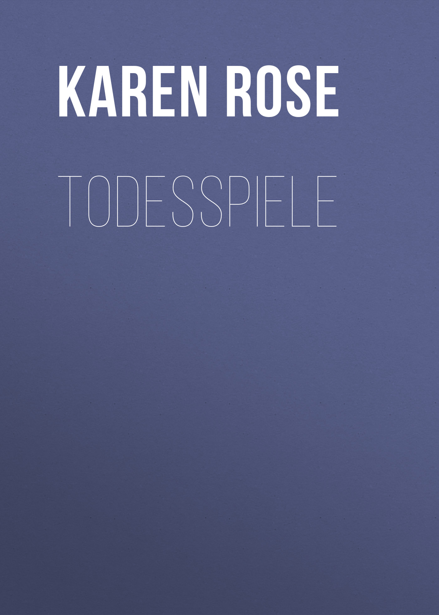 Обложка книги «Todesspiele»
