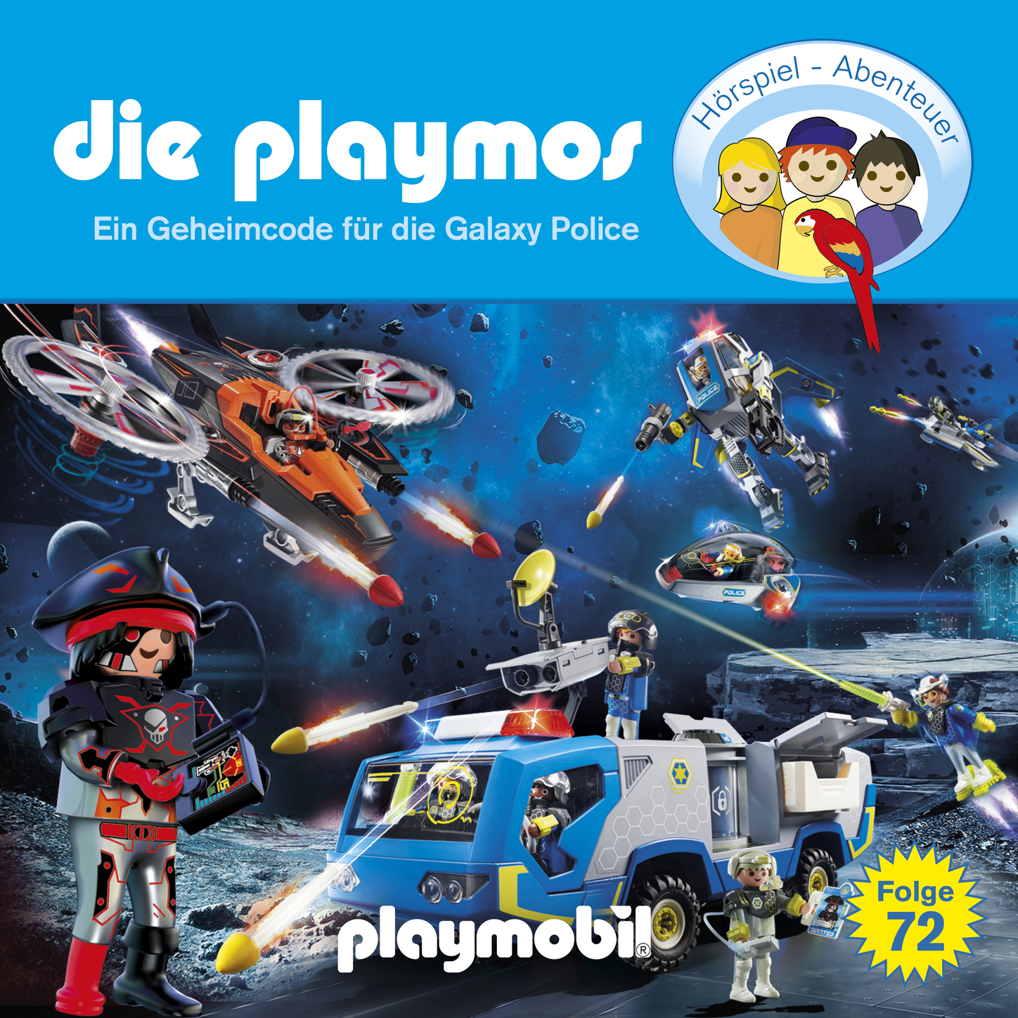 Обложка книги «Die Playmos, Folge 72: Ein Geheimcode für die Galaxy Police (Das Original Playmobil Hörspiel)»