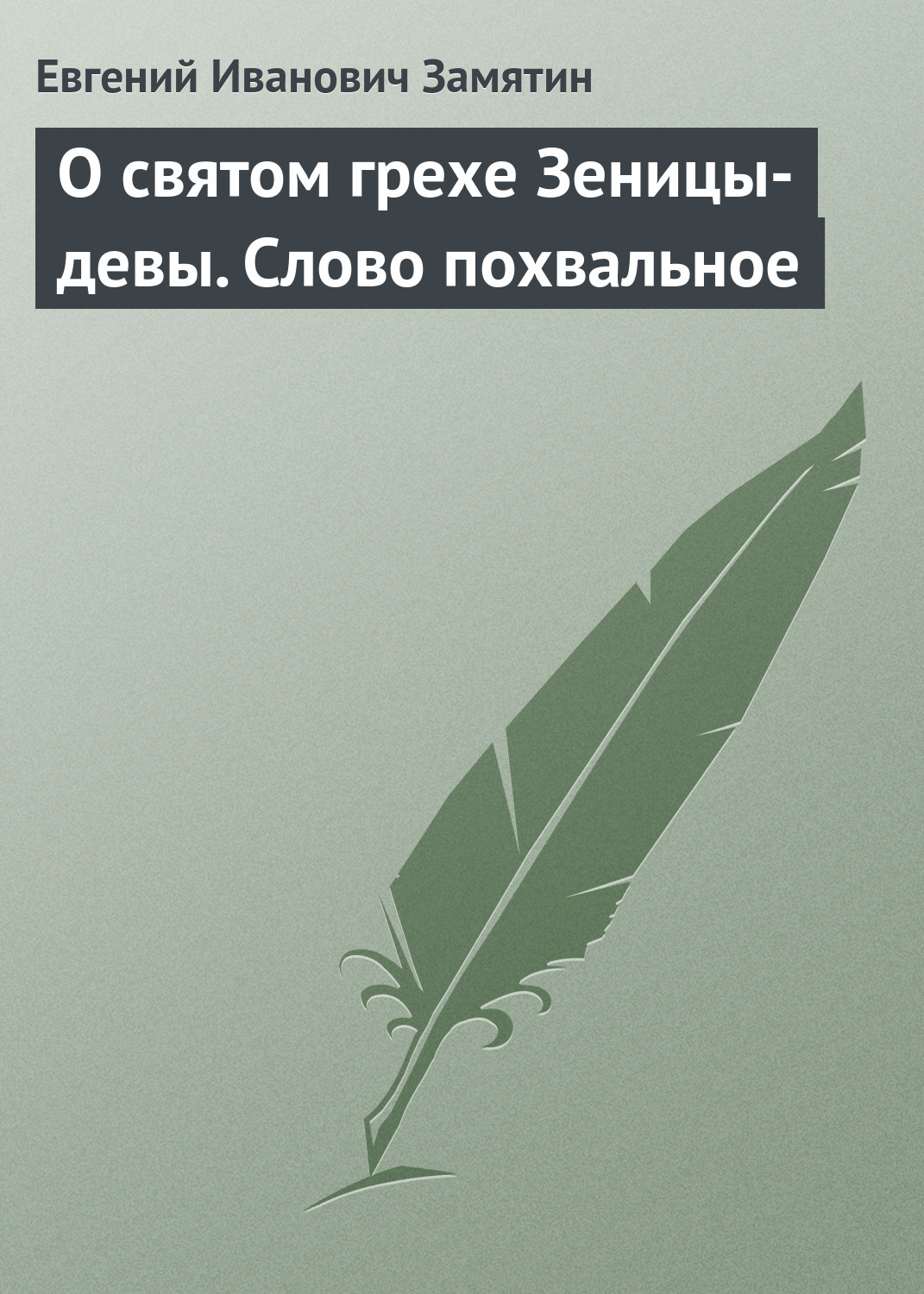 Обложка книги «О святом грехе Зеницы-девы. Слово похвальное»
