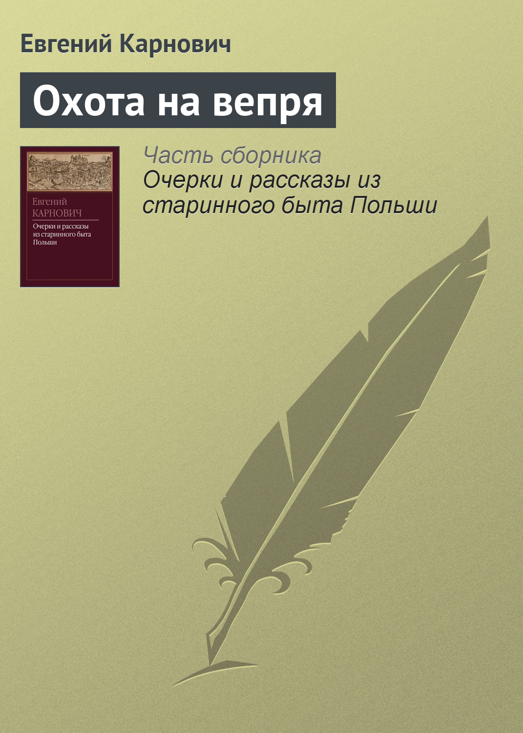 Обложка книги «Охота на вепря»