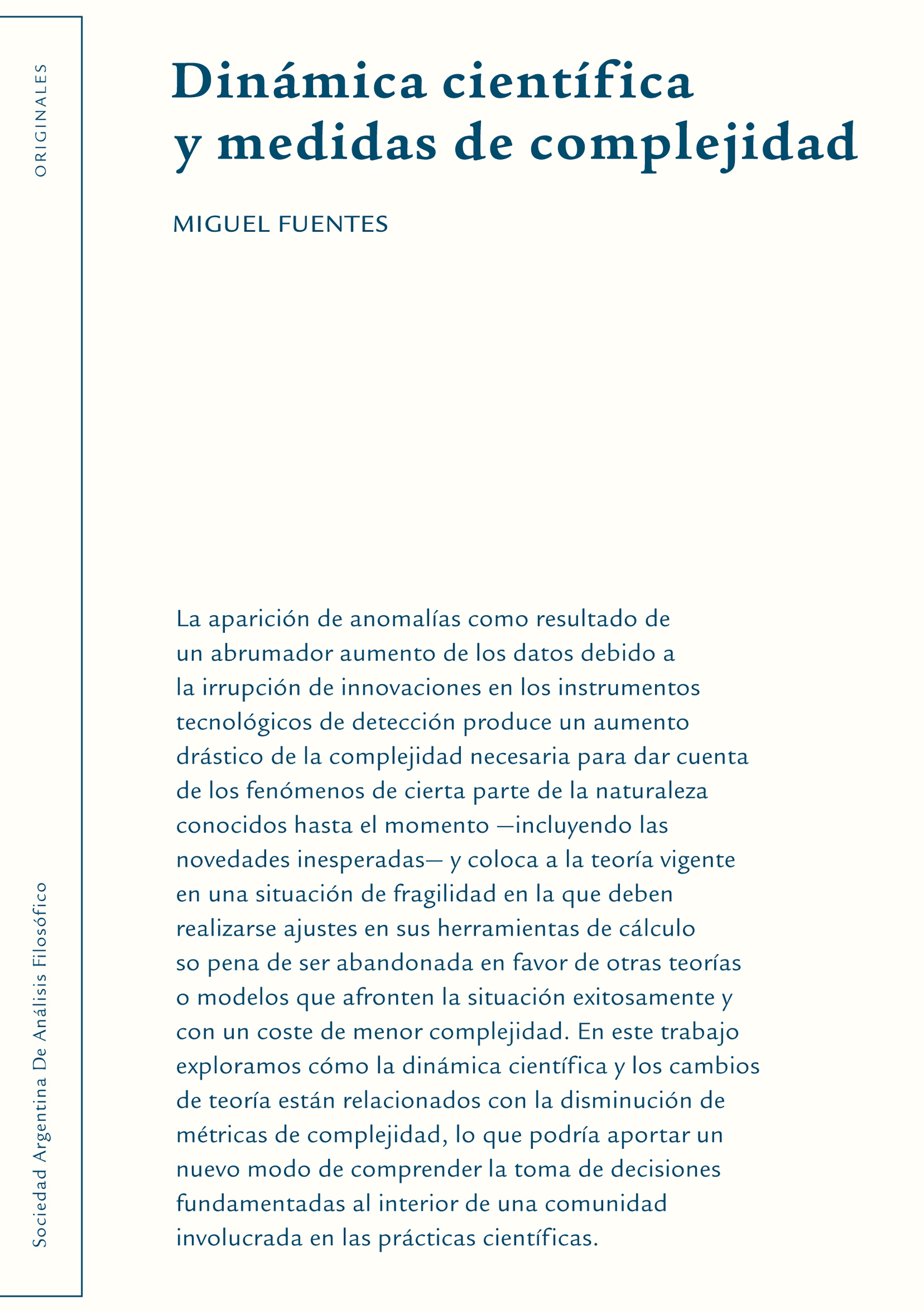 Обложка книги «Dinámica científica y medidas de complejidad»