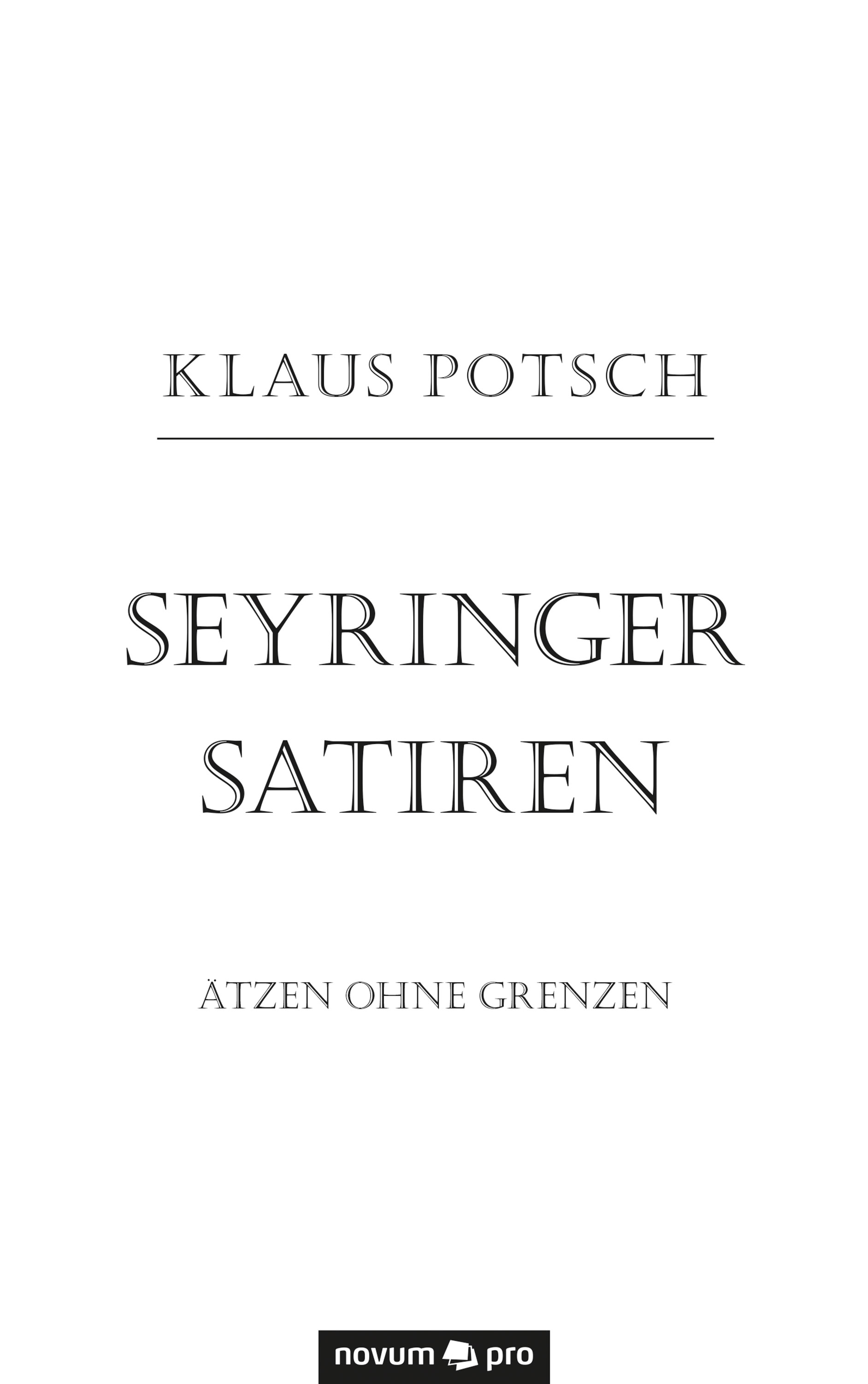 Обложка книги «Seyringer Satiren»
