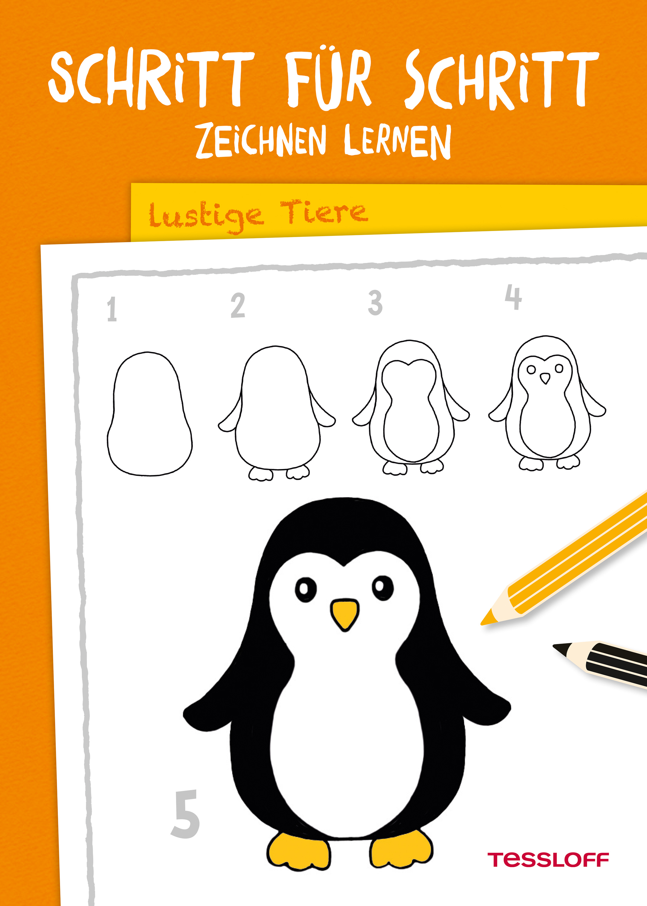 Обложка книги «Schritt für Schritt Zeichnen lernen. Lustige Tiere»