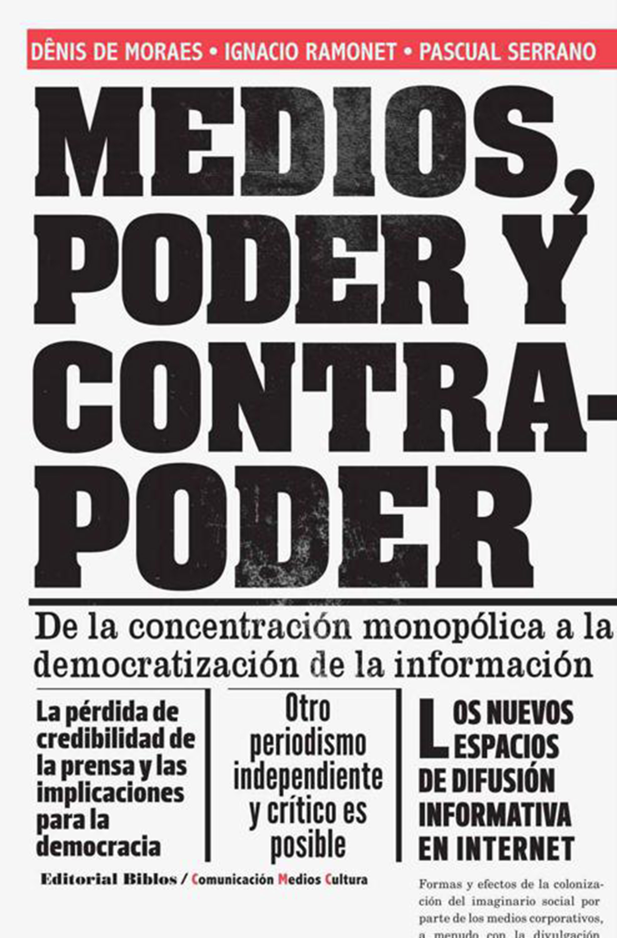 Обложка книги «Medios, poder y contrapoder»