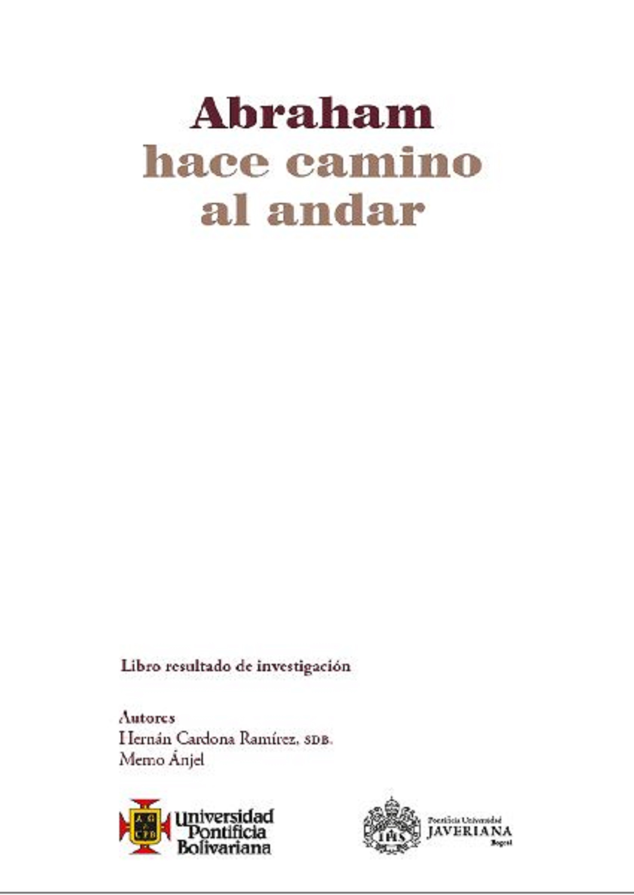 Обложка книги «Abraham hace camino al andar»