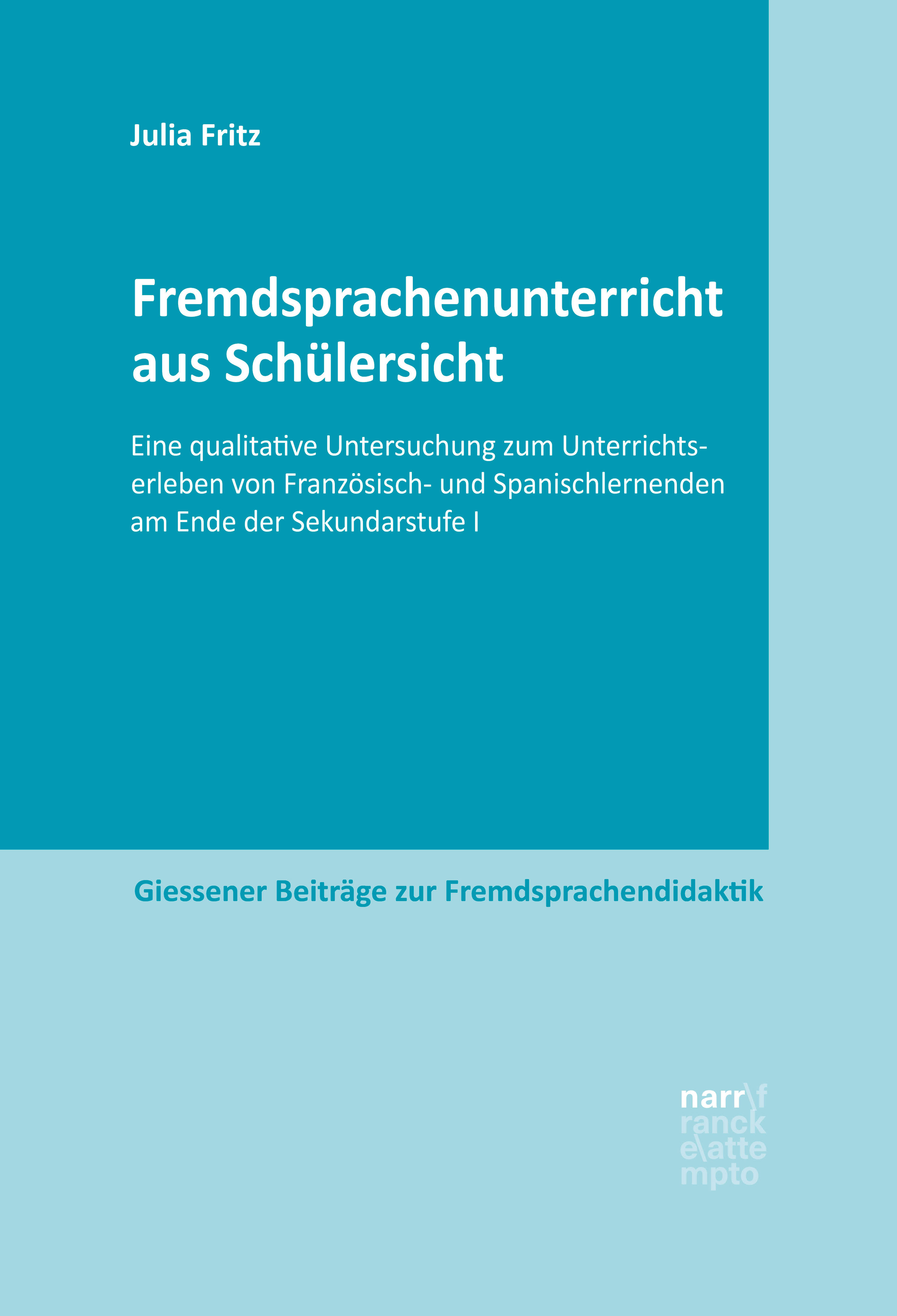 Обложка книги «Fremdsprachenunterricht aus Schülersicht»