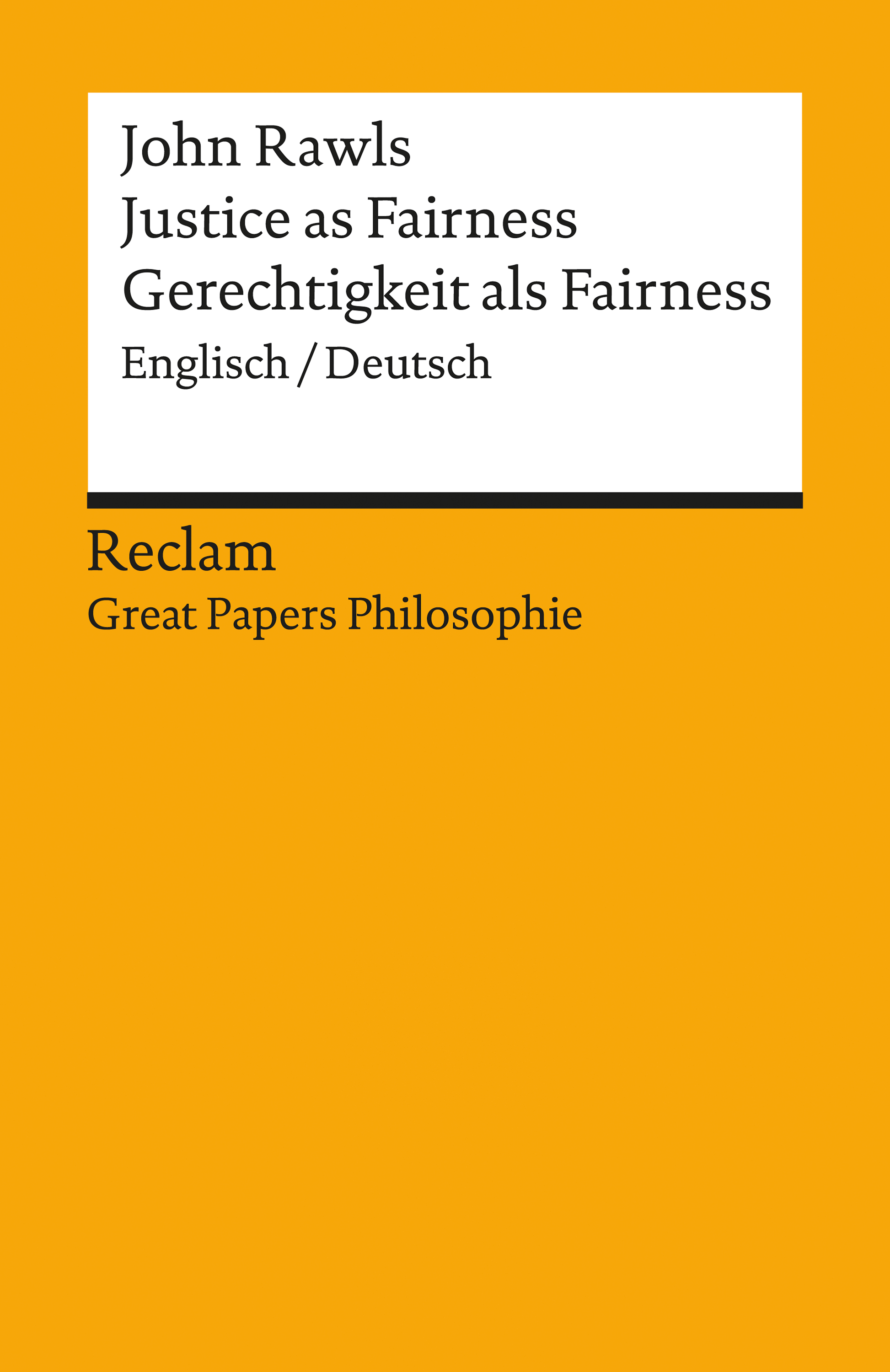 Обложка книги «Justice as Fairness / Gerechtigkeit als Fairness (Englisch/Deutsch)»