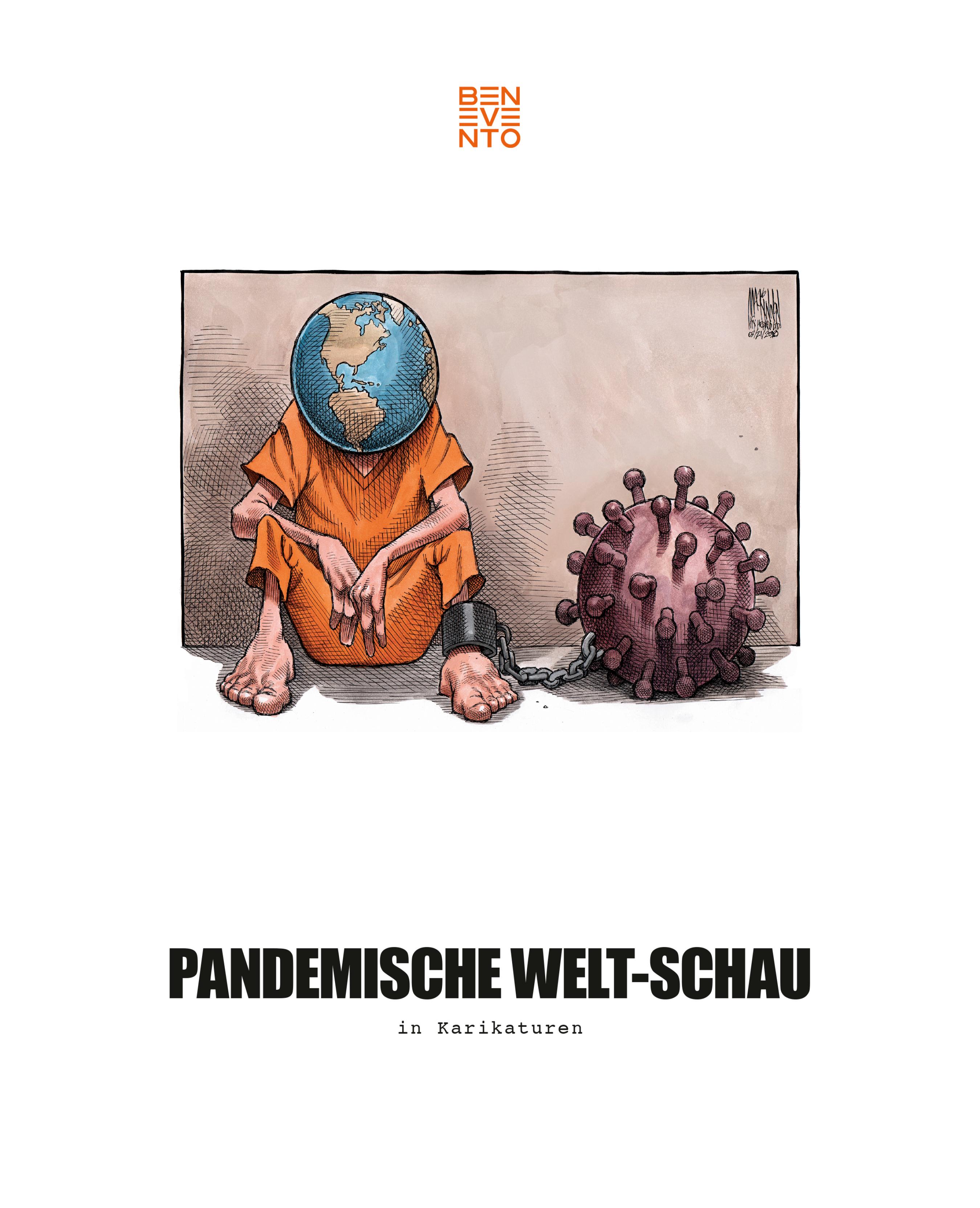 Обложка книги «Pandemische Welt-Schau in Karikaturen»