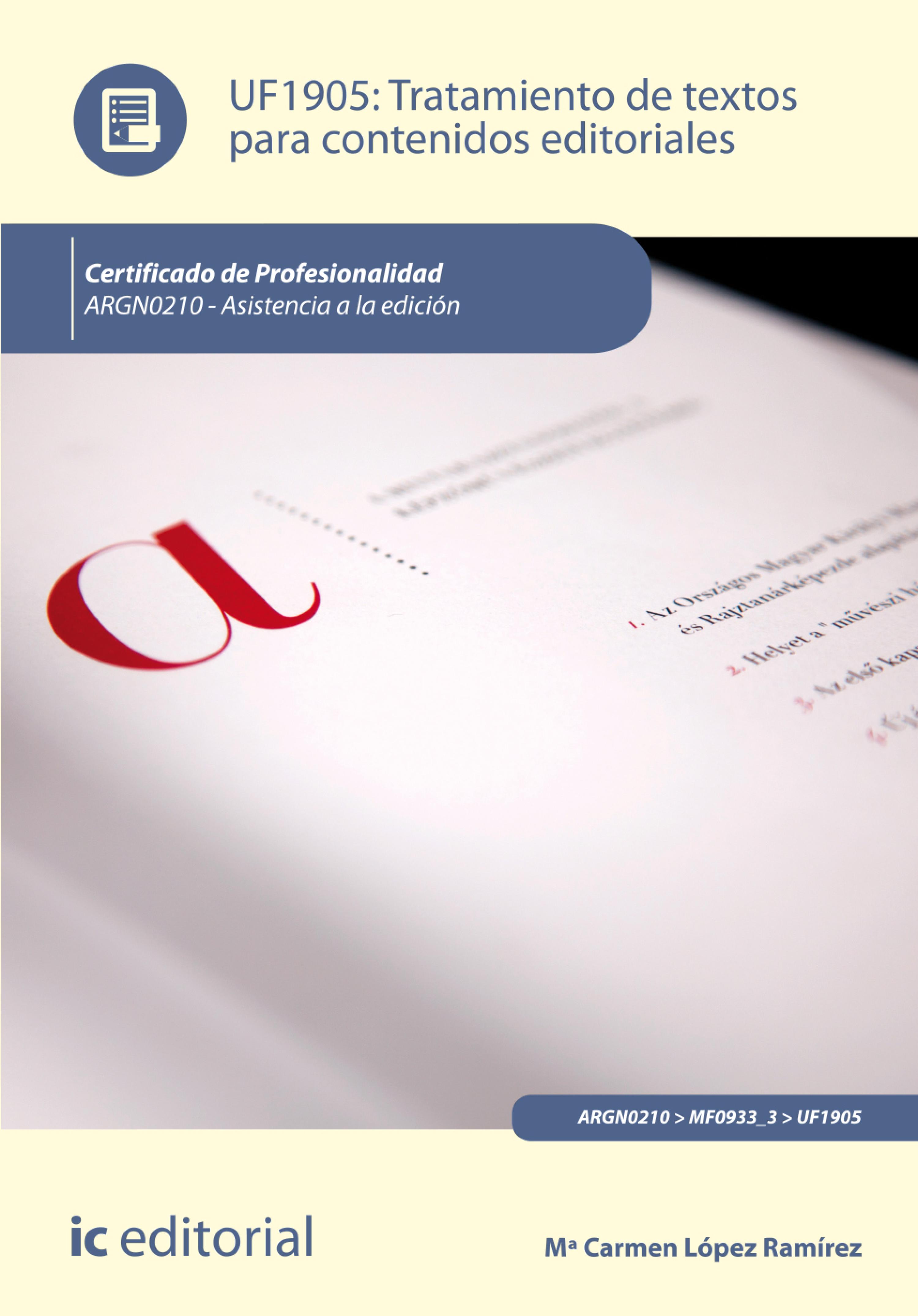 Обложка книги «Tratamiento de textos para contenidos editoriales. ARGN0210»