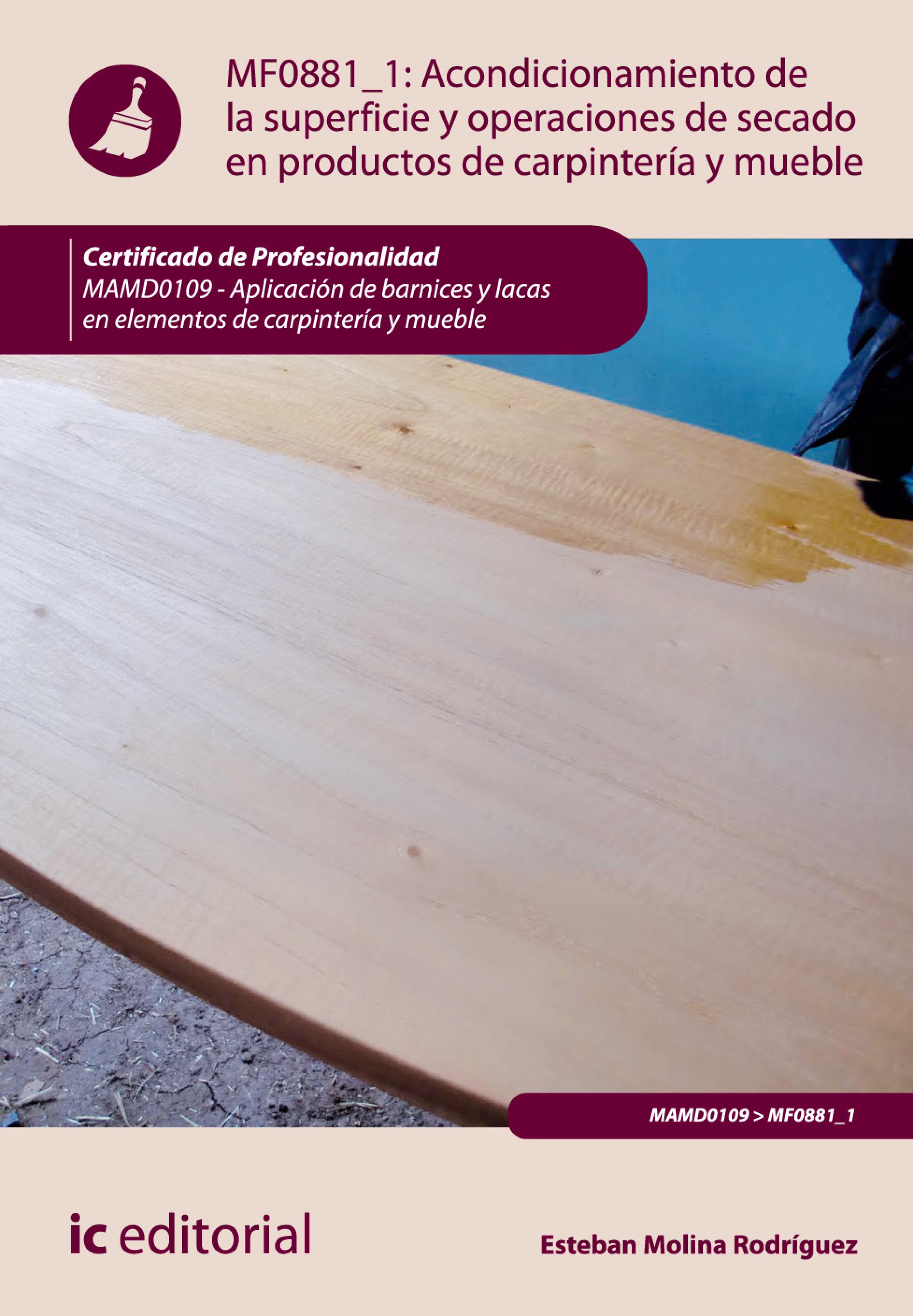 Обложка книги «Acondicionamiento de la superficie y operaciones de secado en productos de carpintería y mueble. MAMD0109»