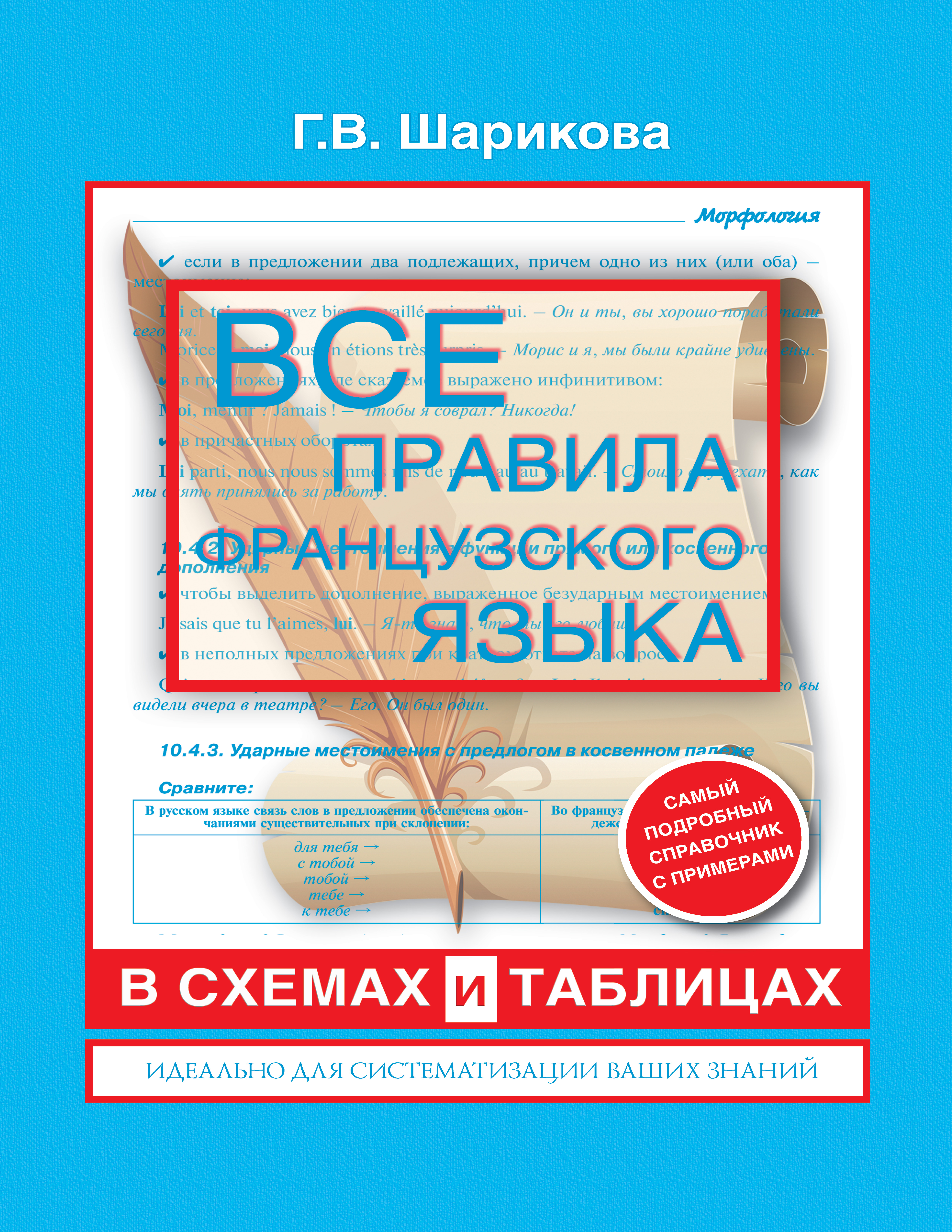 Обложка книги «Все правила французского языка в схемах и таблицах: справочник по грамматике»