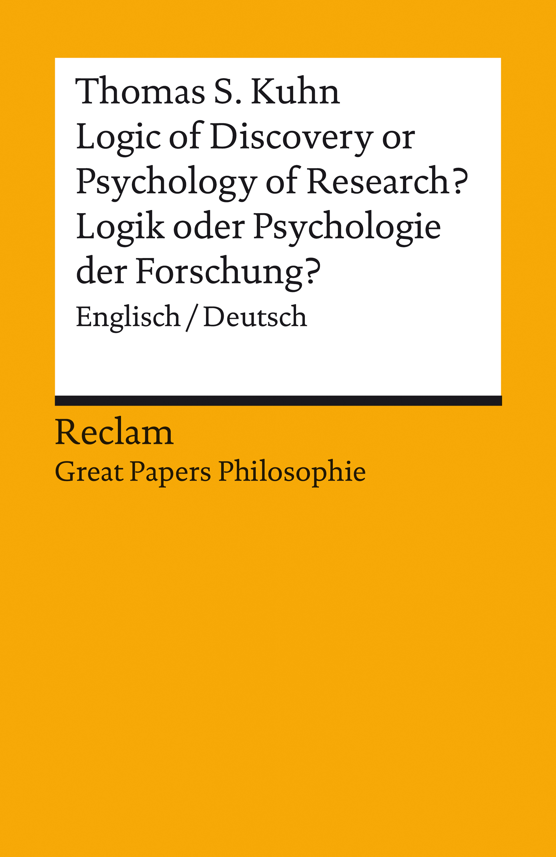 Обложка книги «Logic of Discovery or Psychology of Research? / Logik oder Psychologie der Forschung? Englisch/Deutsch»