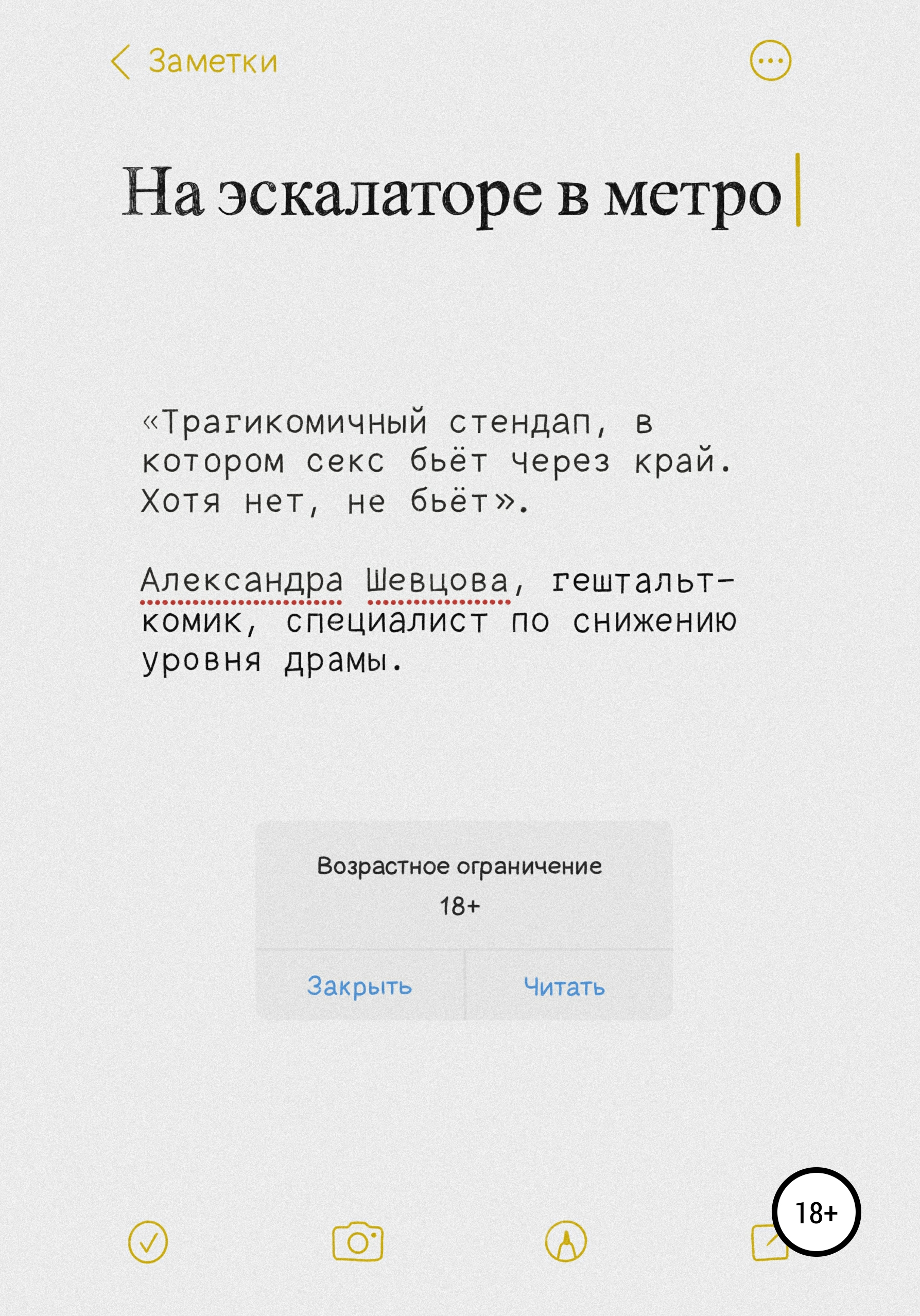 Обложка книги «На эскалаторе в метро»