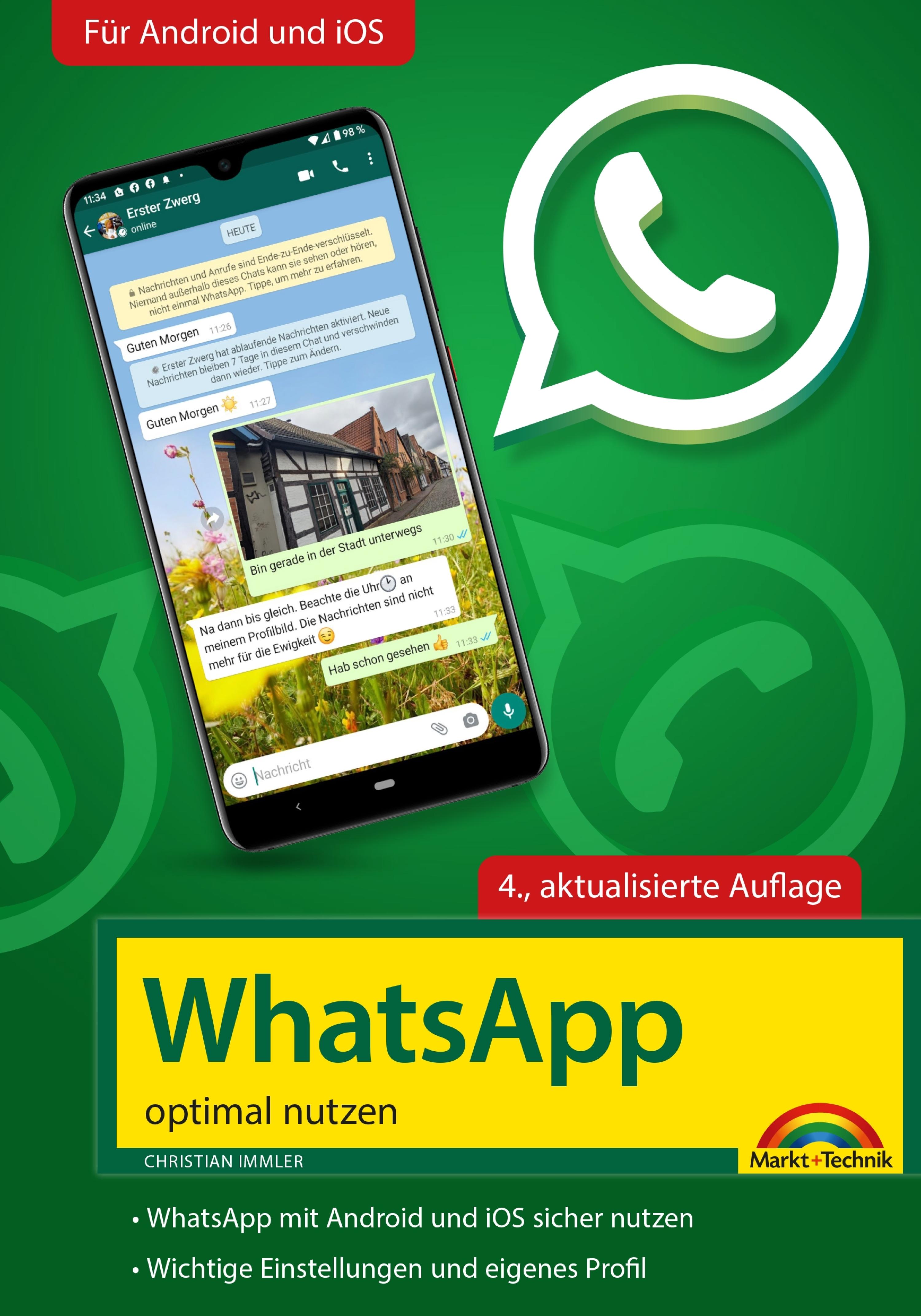 Обложка книги «WhatsApp - optimal nutzen - 4. Auflage - neueste Version 2021 mit allen Funktionen erklärt»