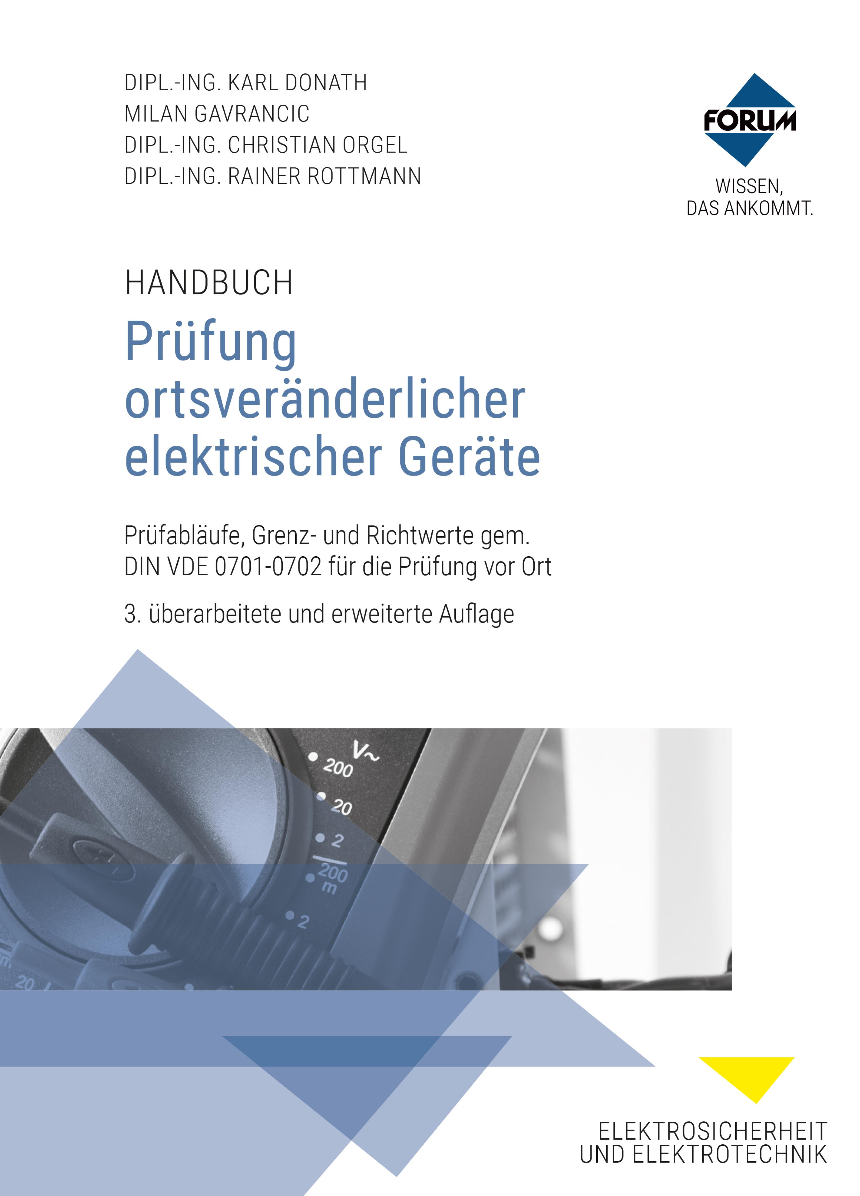 Обложка книги «Handbuch Prüfung ortsveränderlicher elektrischer Geräte»