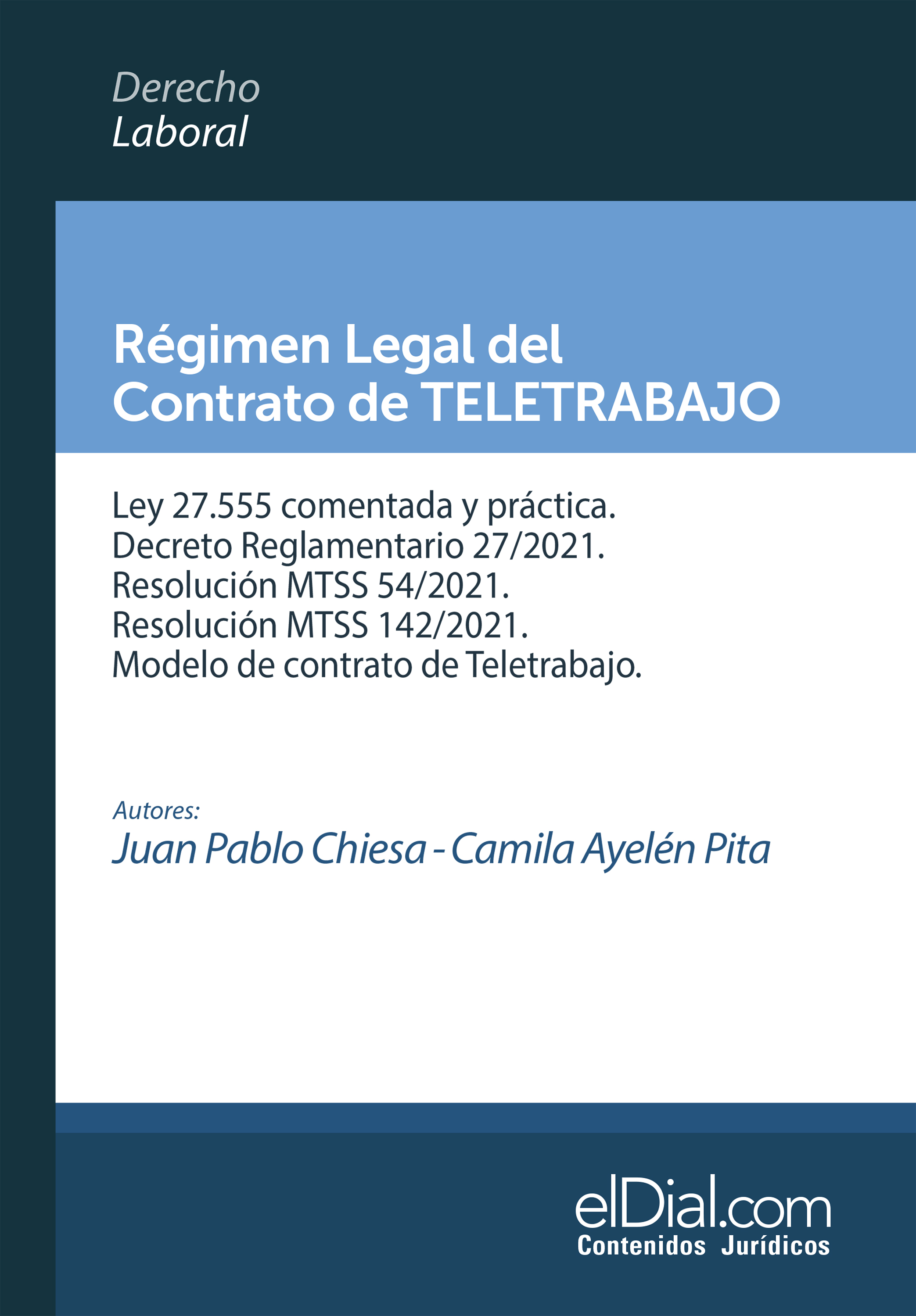 Обложка книги «Régimen Legal del Contrato de Teletrabajo»