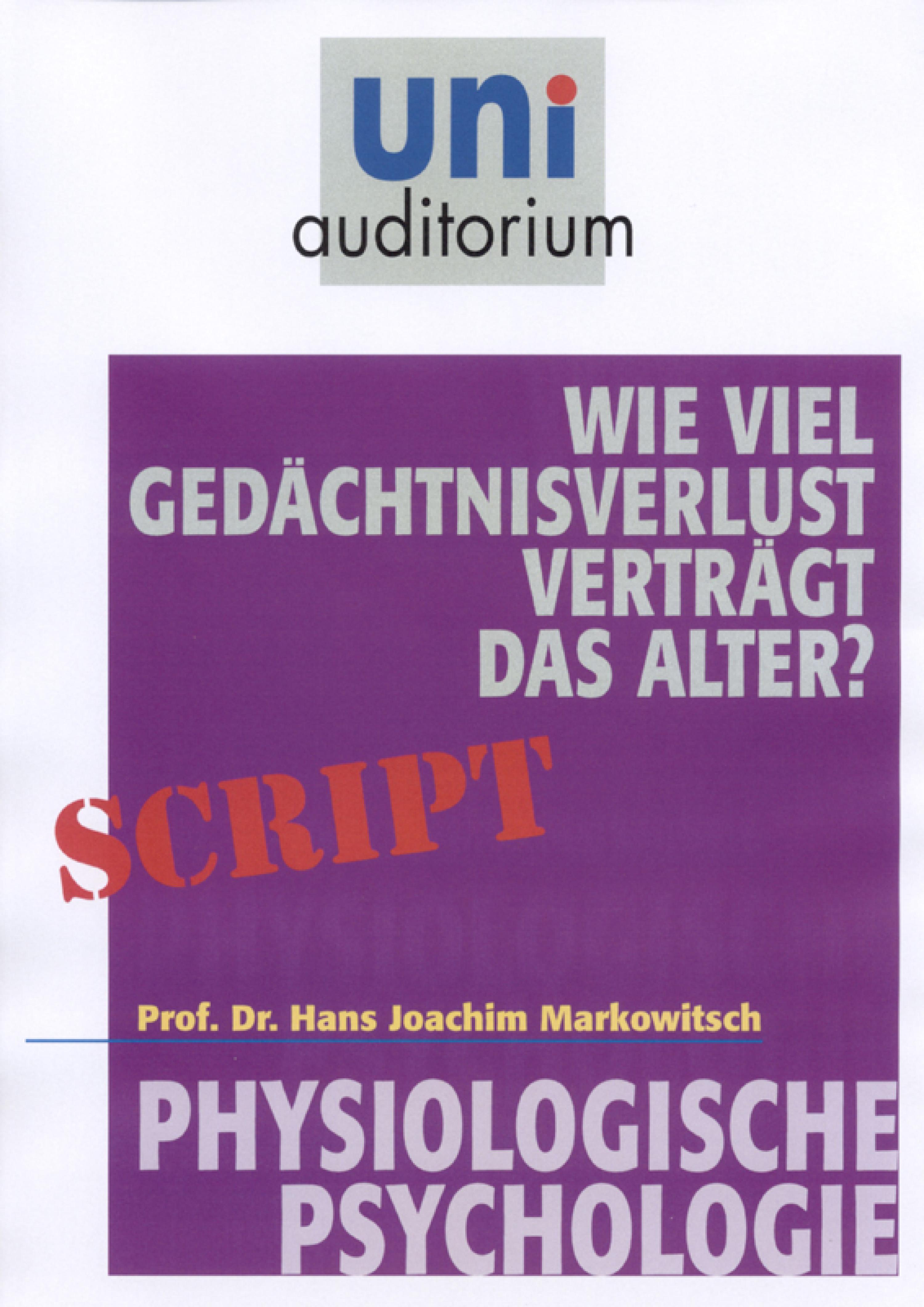 Обложка книги «Wie viel Gedächtnisverlust verträgt das Alter?»