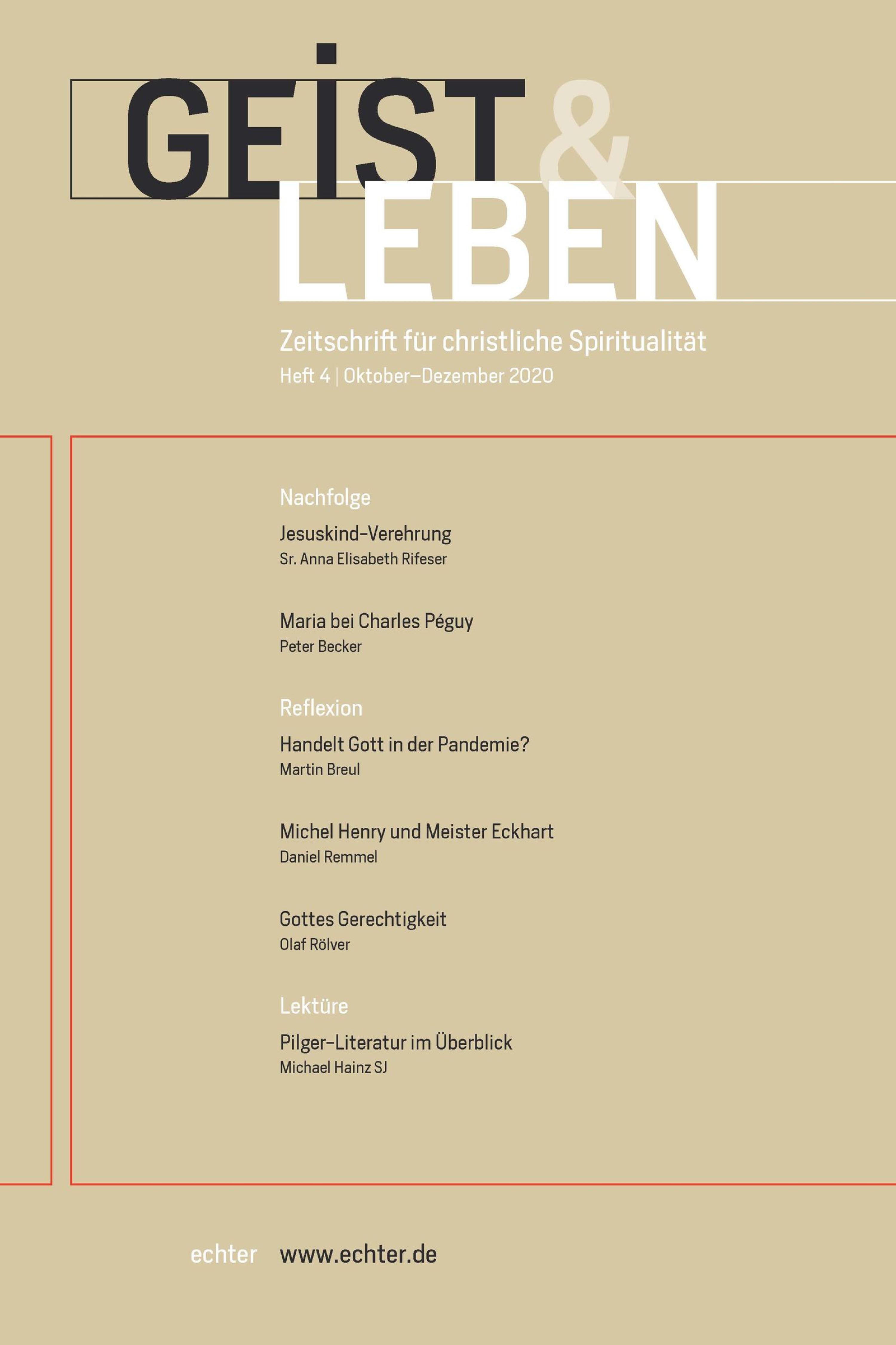 Обложка книги «Geist & Leben 4|2020»