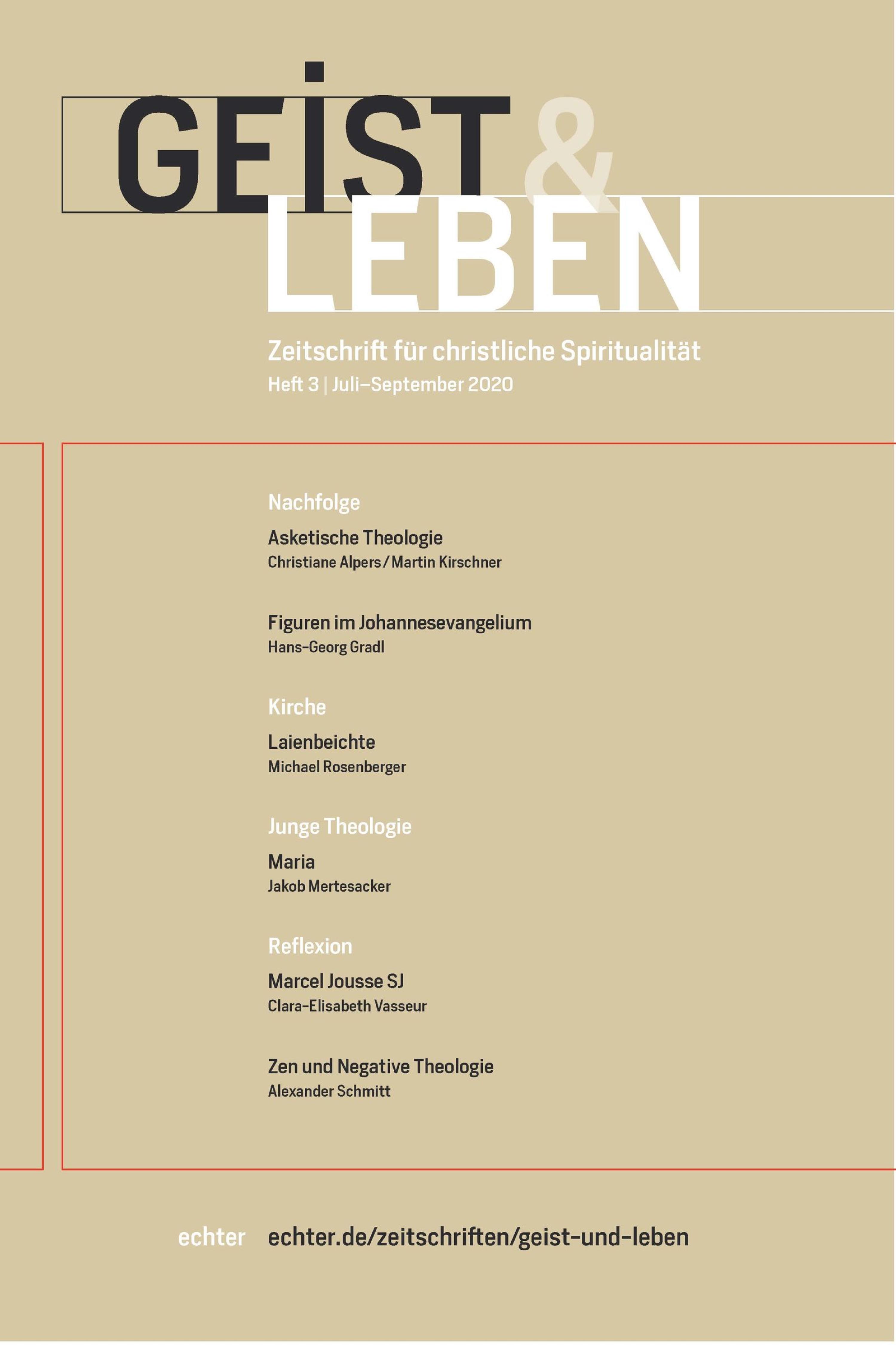 Обложка книги «Geist & Leben 3/2020»
