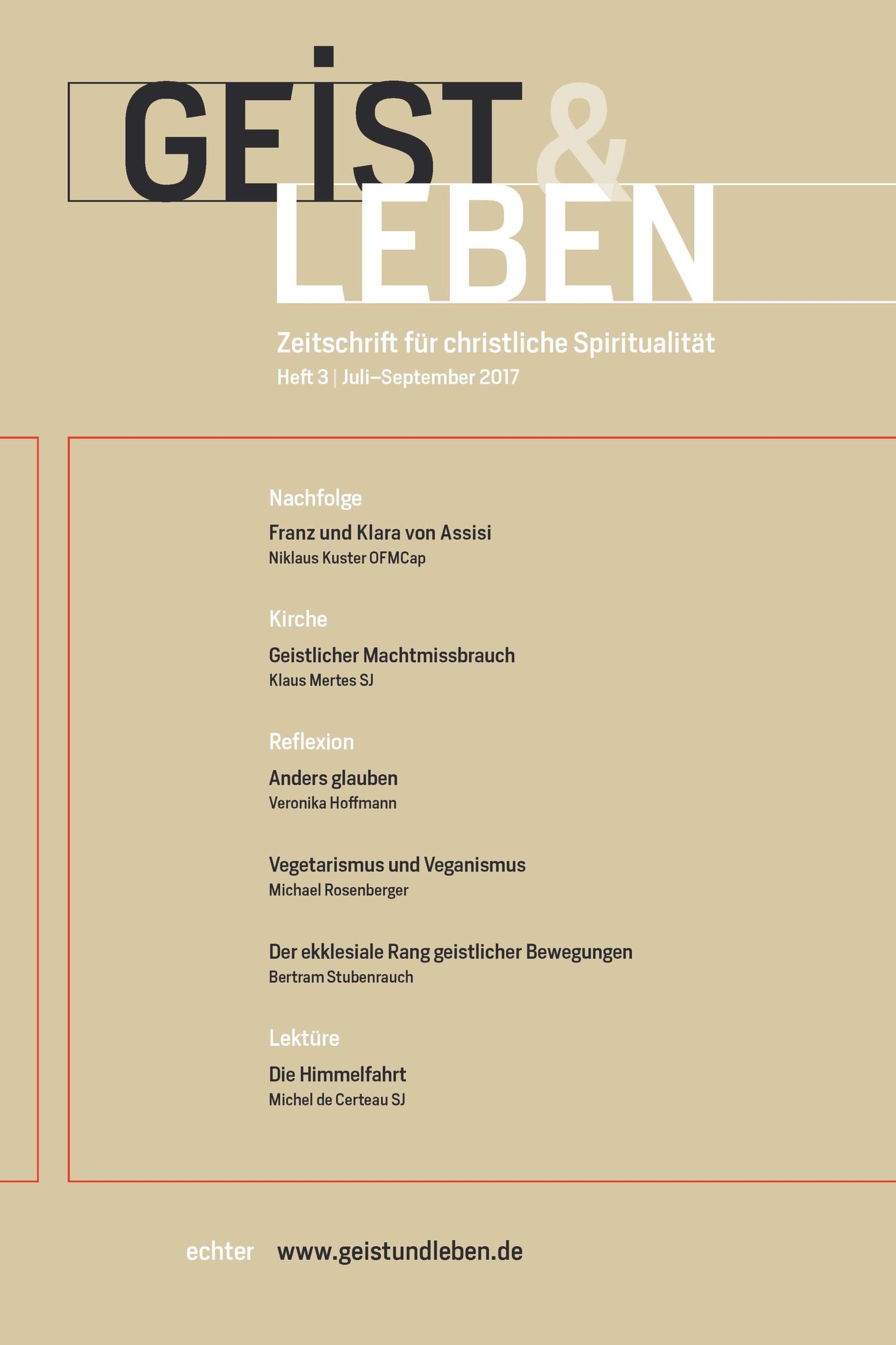 Обложка книги «Geist & Leben 3/2017»