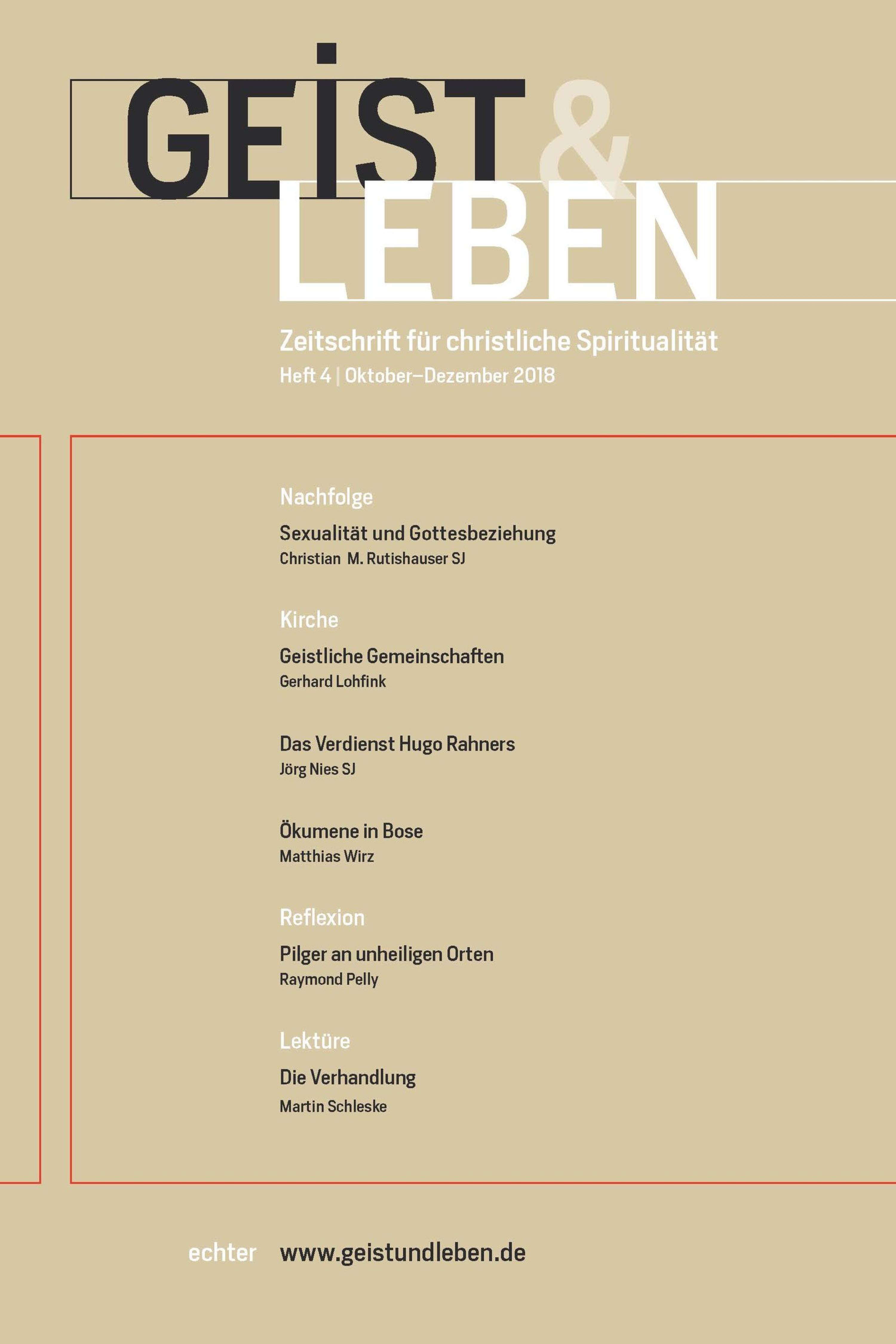 Обложка книги «Geist & Leben 4/2018»