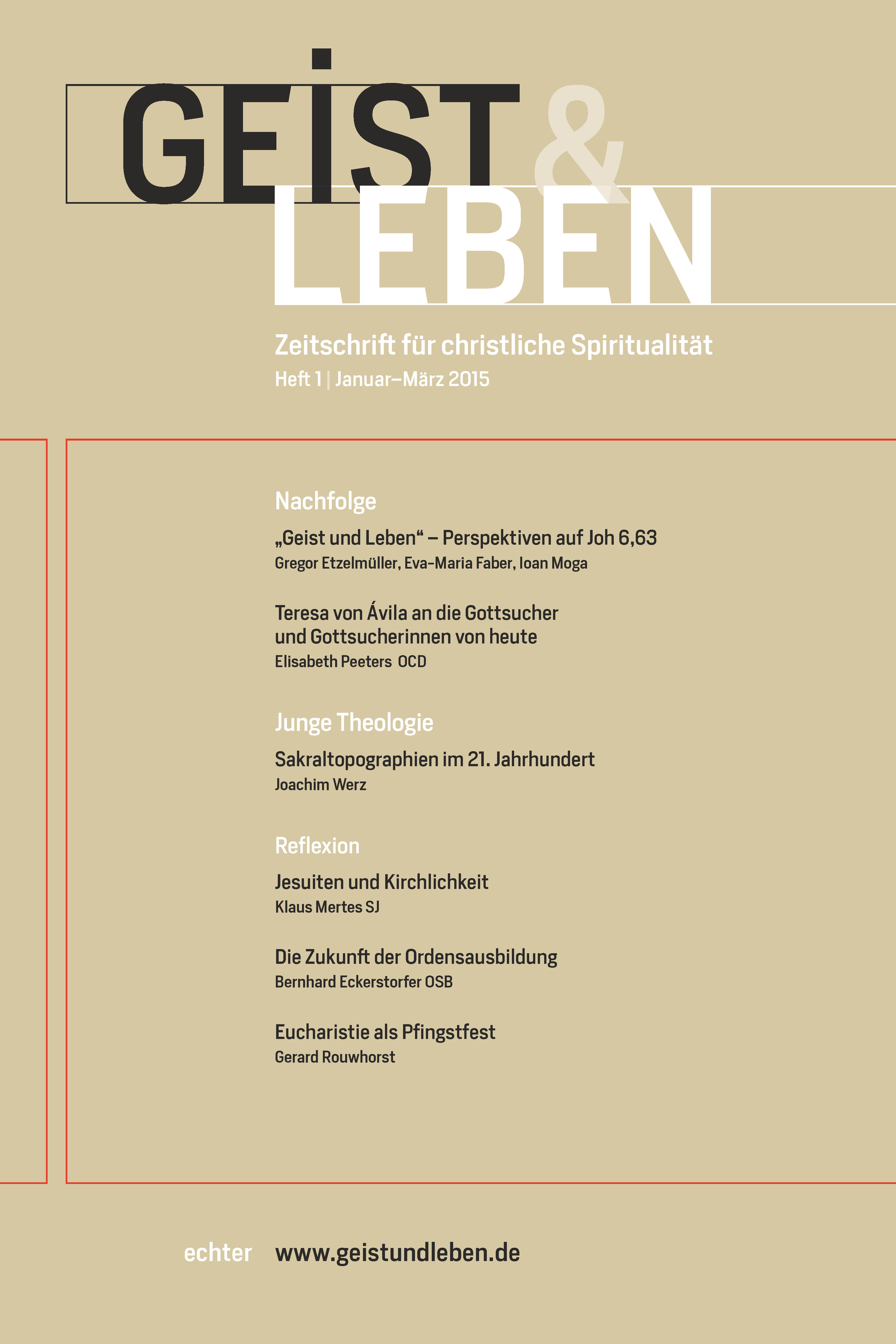 Обложка книги «Geist und Leben 1/2015»