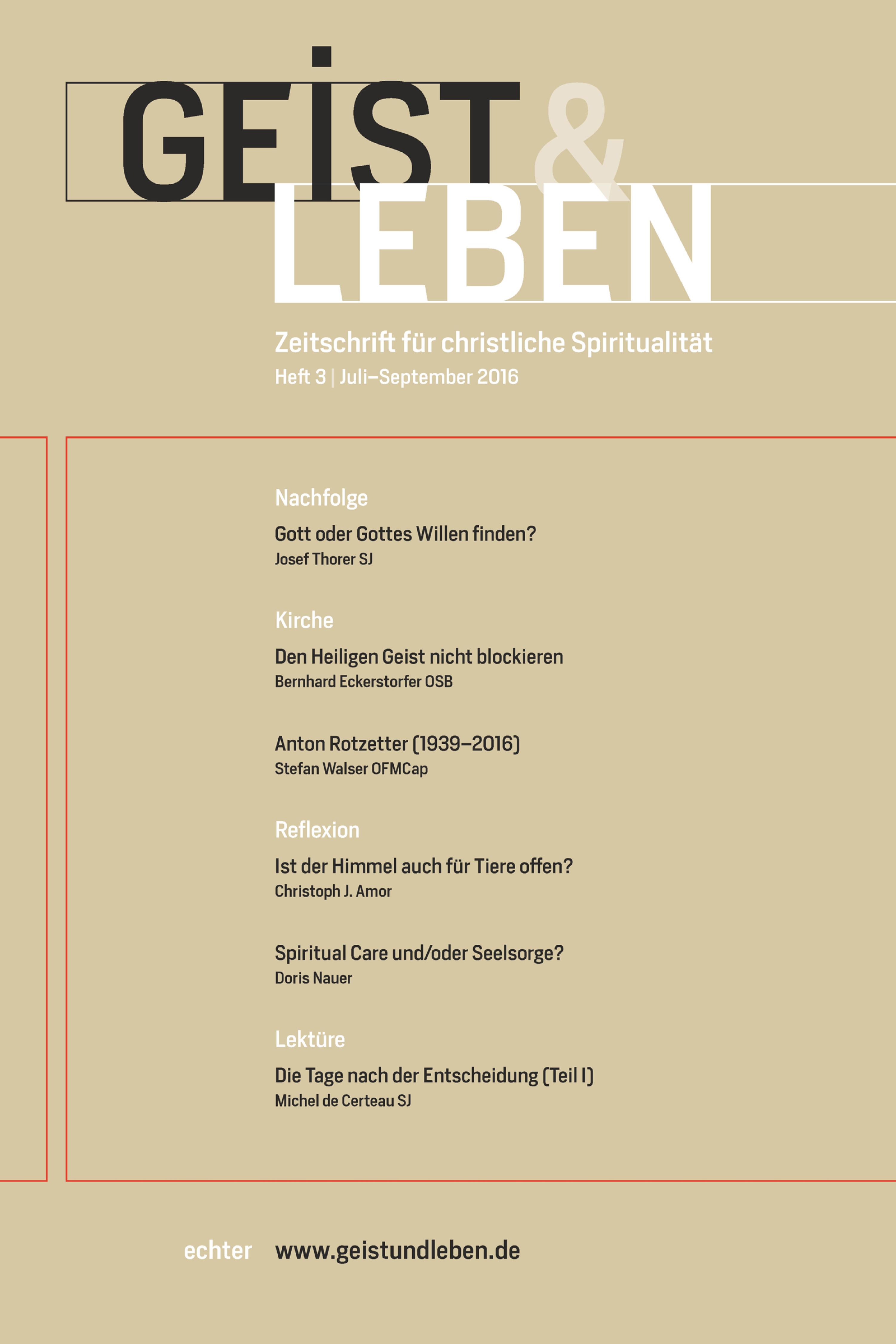 Обложка книги «Geist & Leben 3/2016»