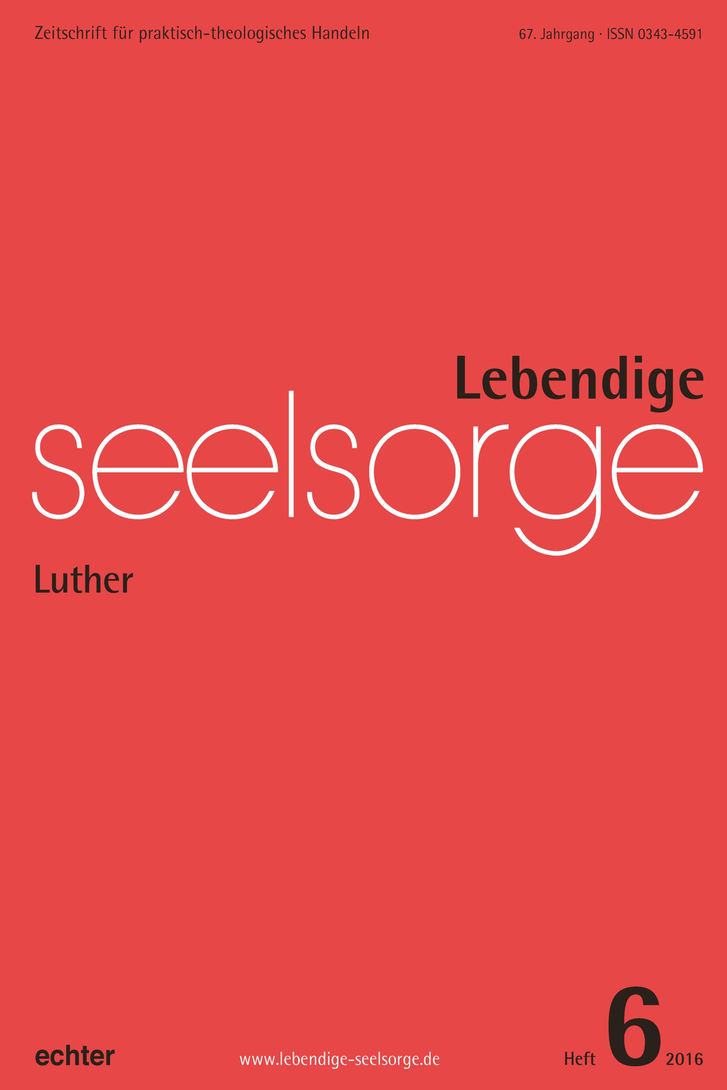 Обложка книги «Lebendige Seelsorge 6/2016»