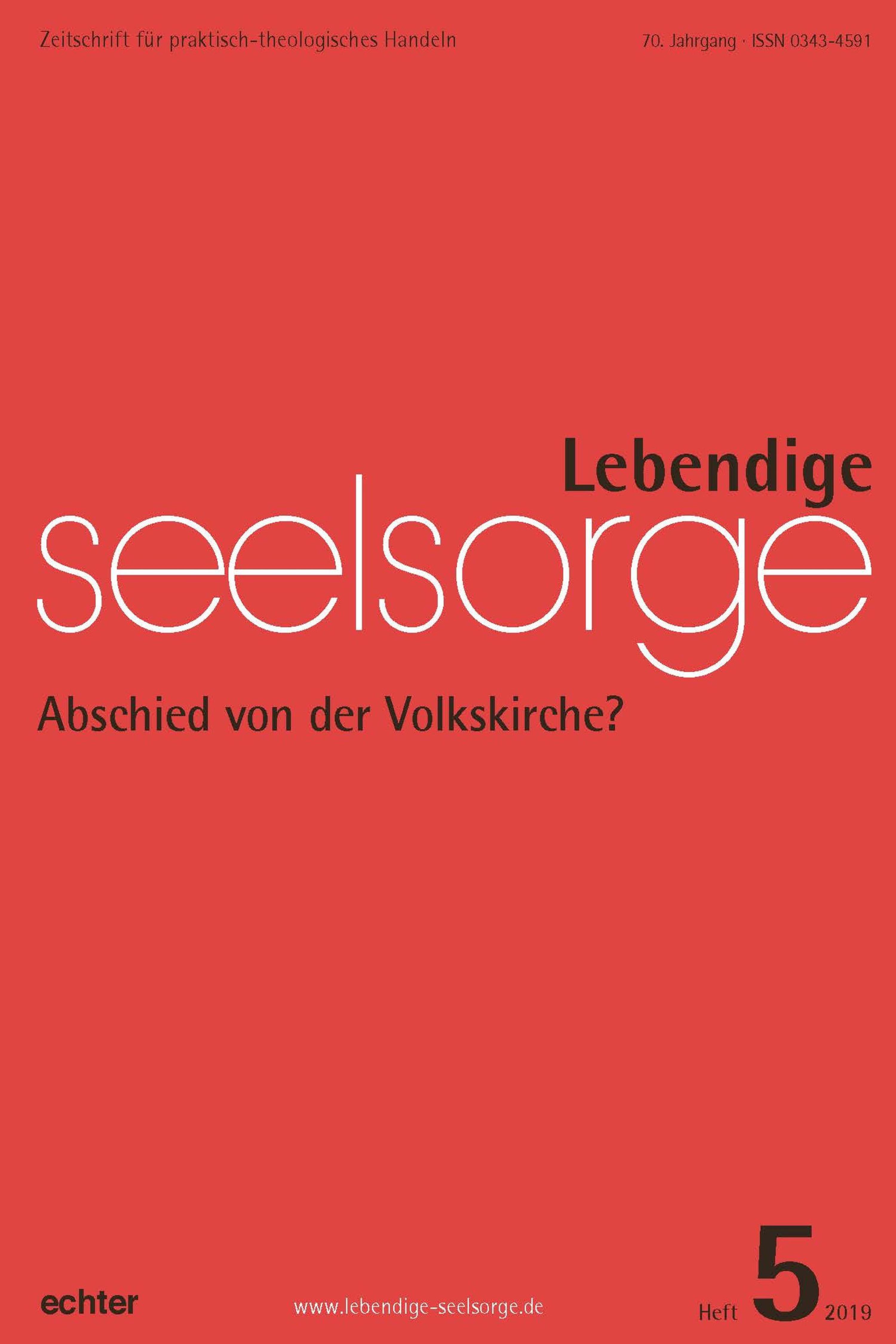 Обложка книги «Lebendige Seelsorge 5/2019»