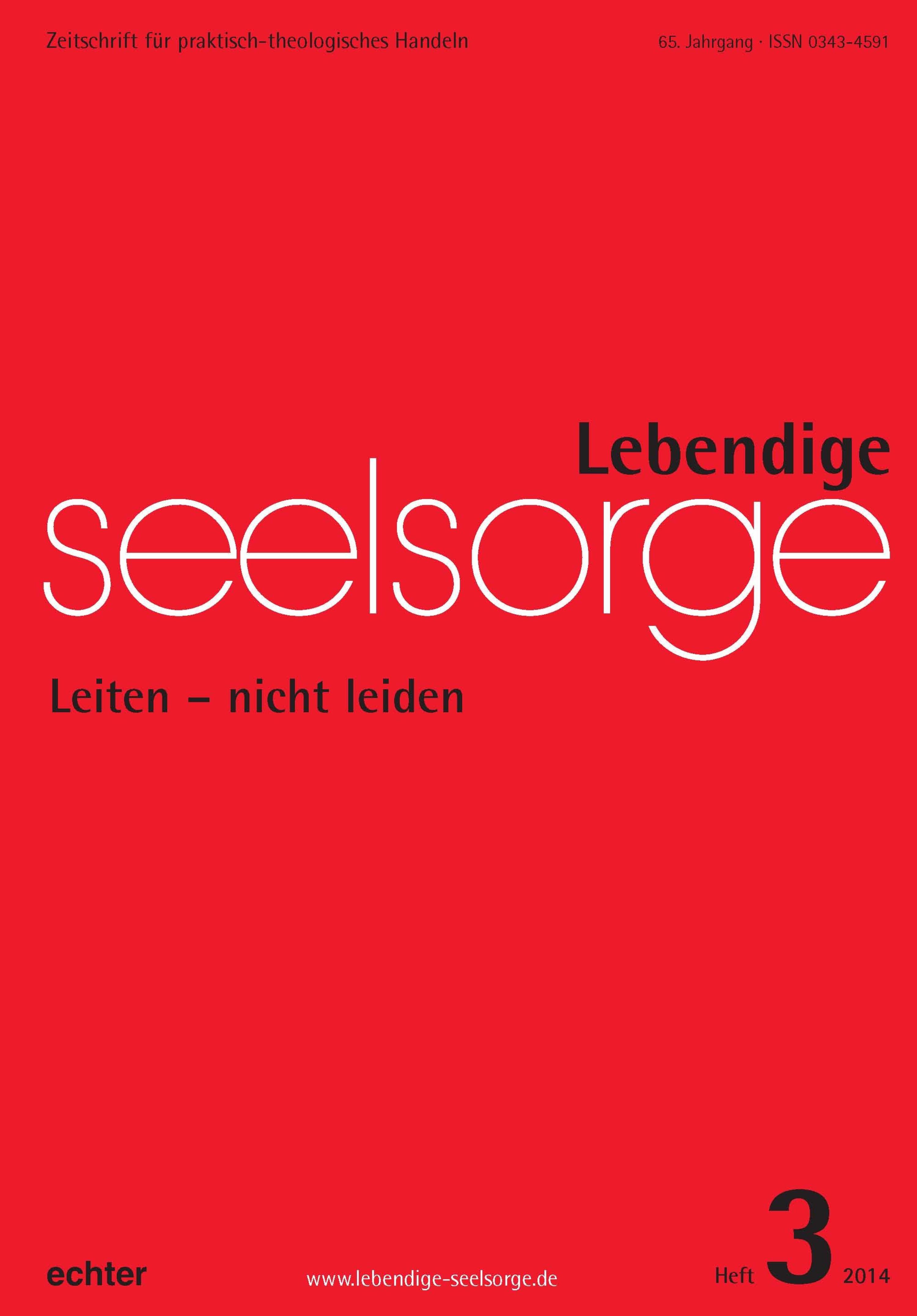 Обложка книги «Lebendige Seelsorge 3/2014»