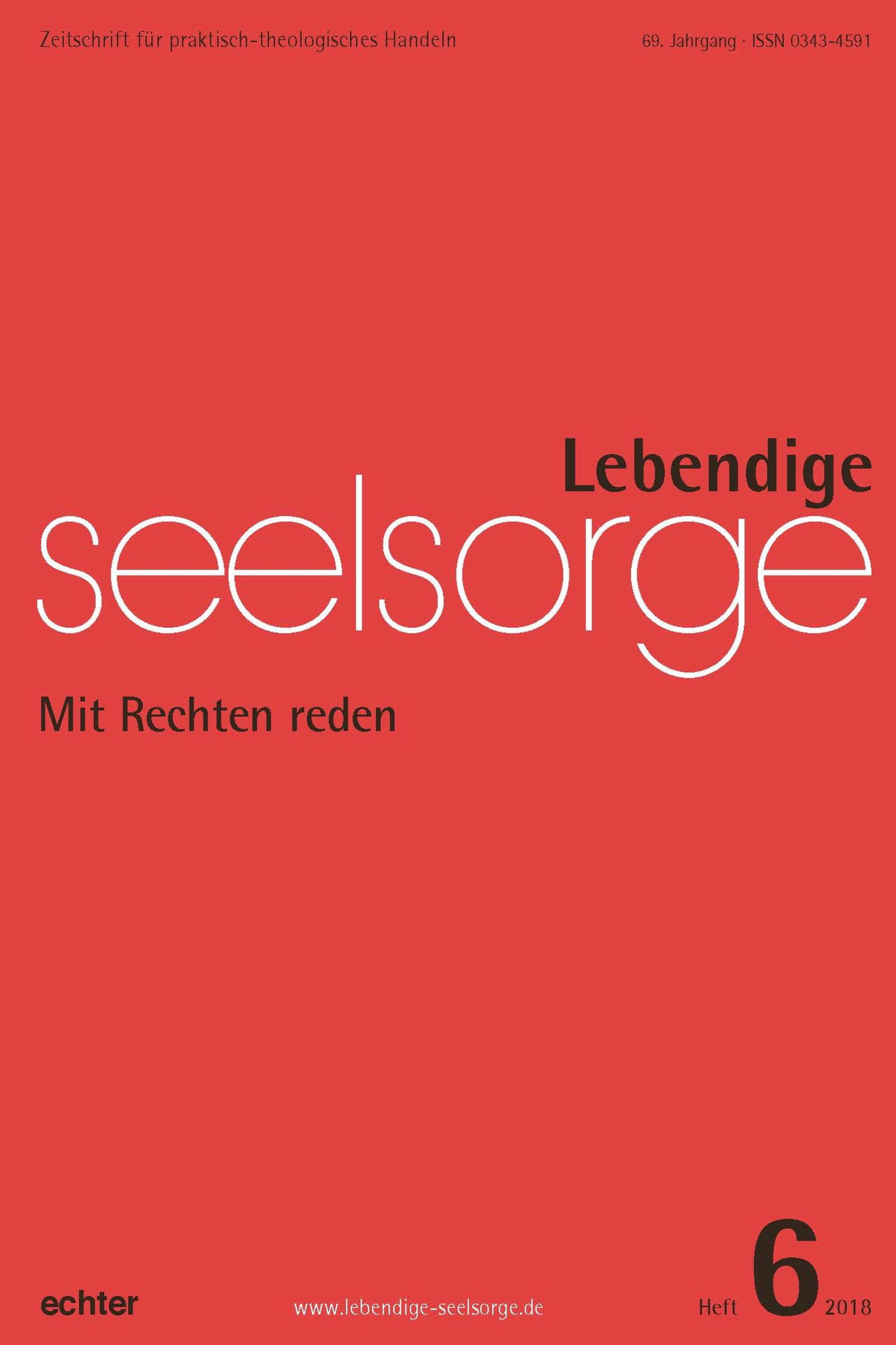 Обложка книги «Lebendige Seelsorge 6/2018»