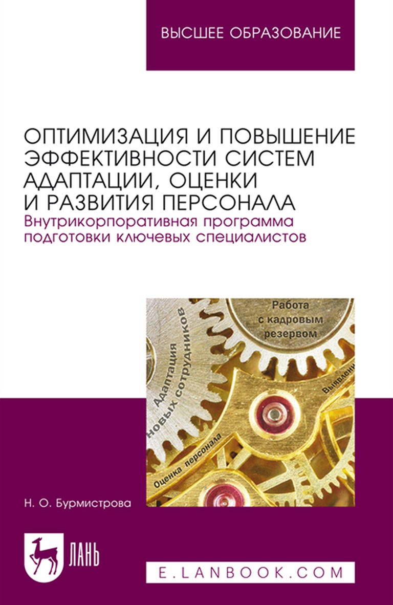 Обложка книги «Оптимизация и повышение эффективности систем адаптации, оценки и развития персонала. Внутрикорпоративная программа подготовки ключевых специалистов»