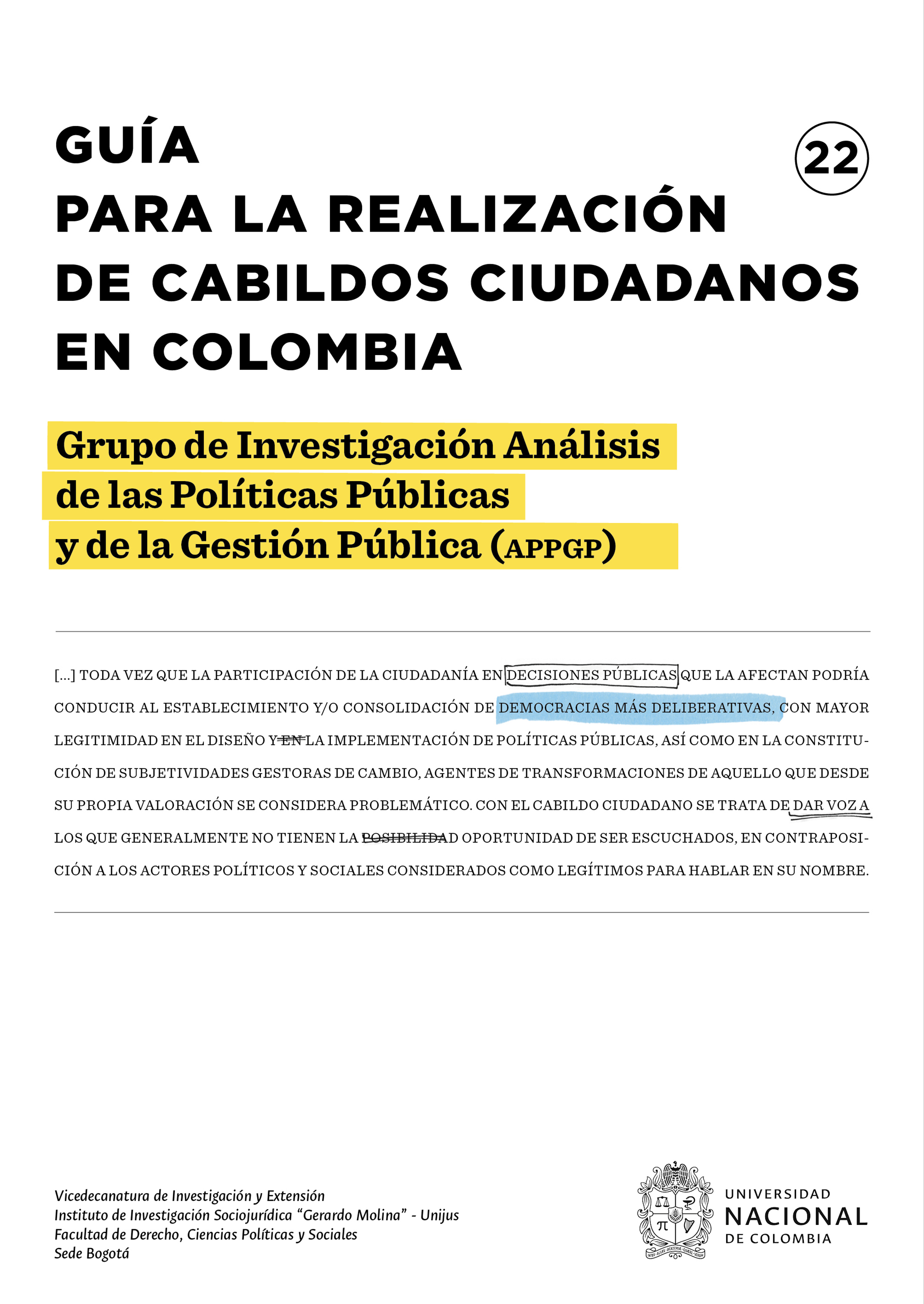 Обложка книги «Guía para la realización de cabildos ciudadanos en Colombia»