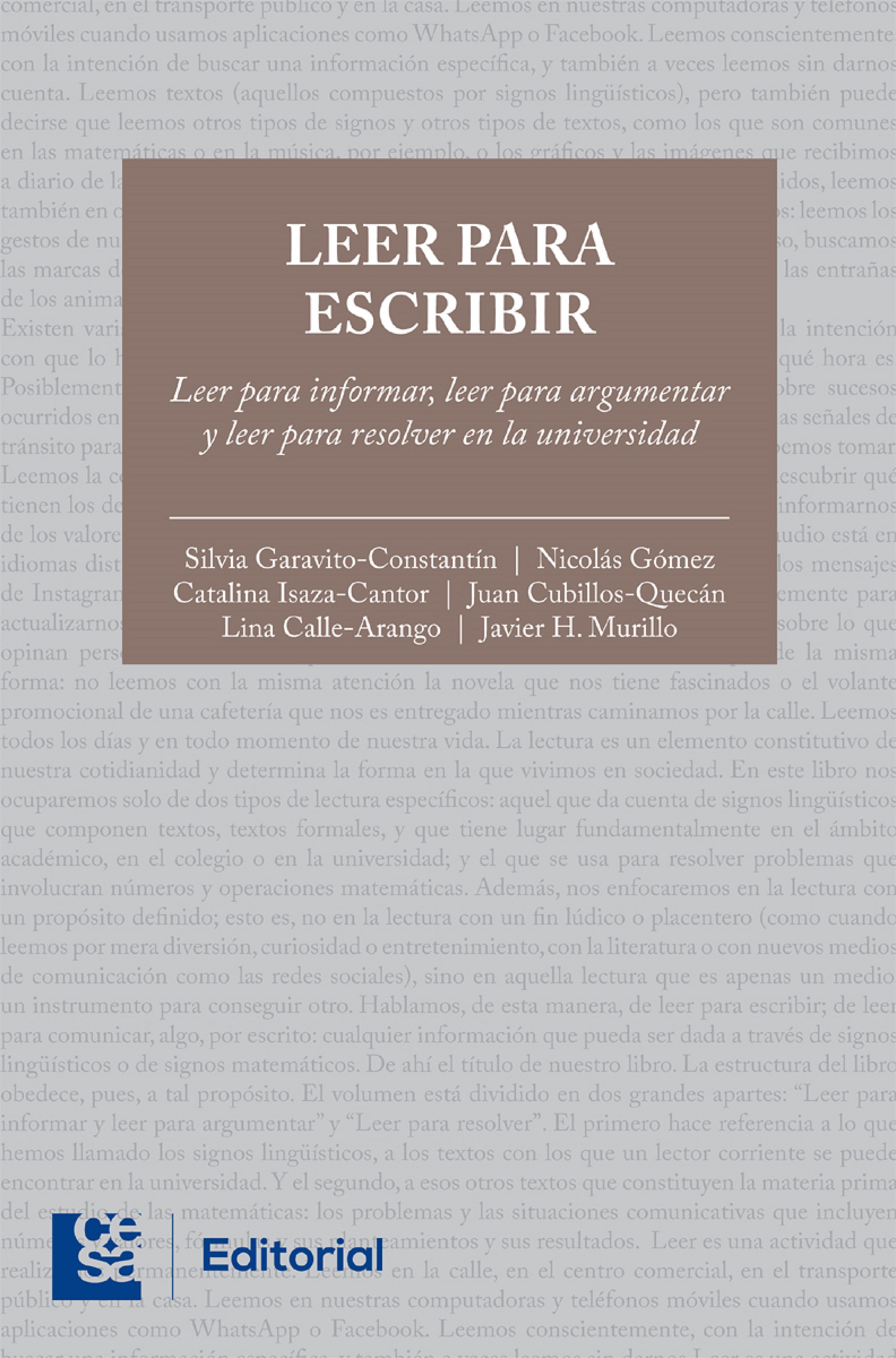 Обложка книги «Leer para escribir»