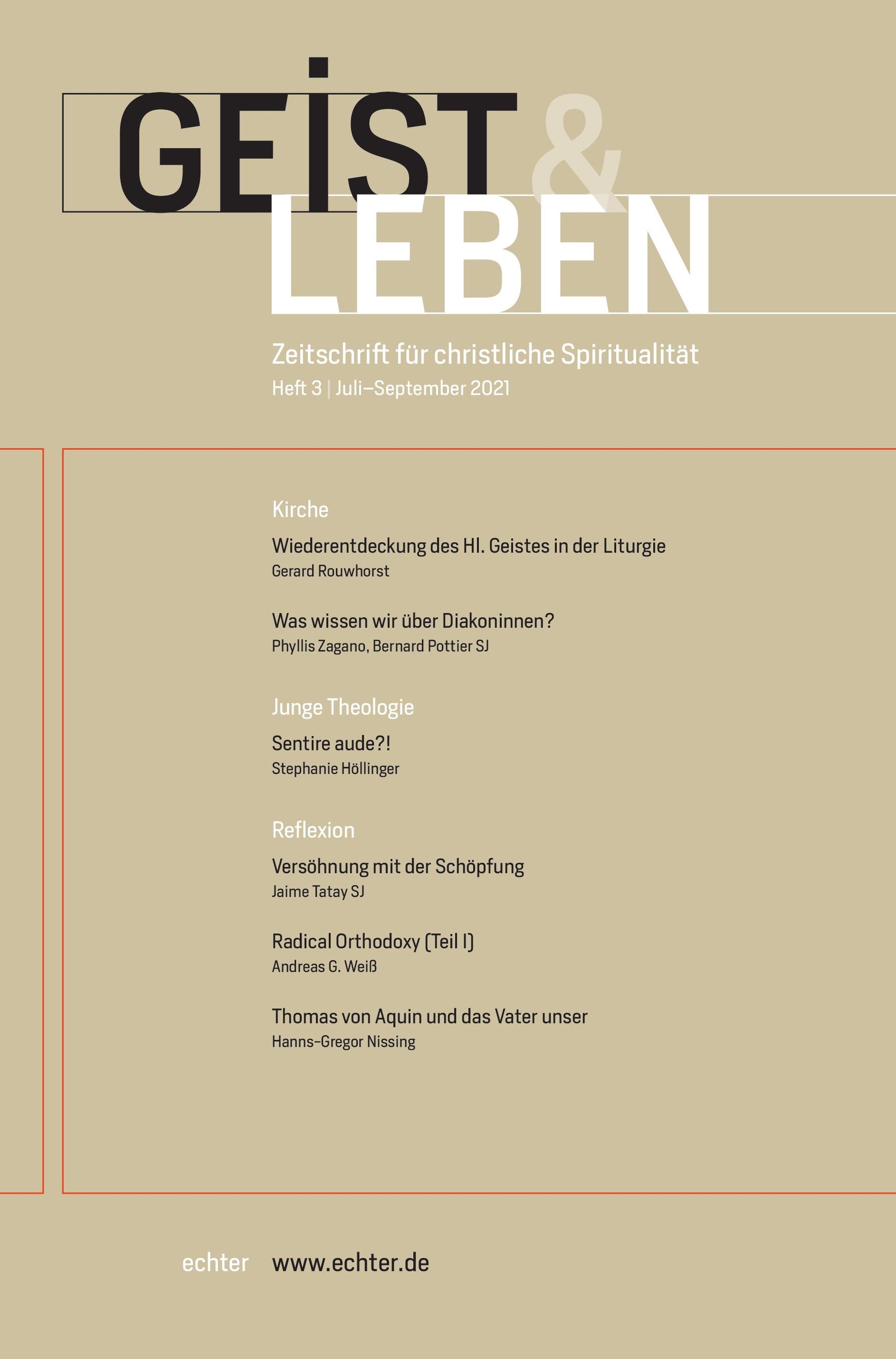 Обложка книги «Geist & Leben 3/2021»