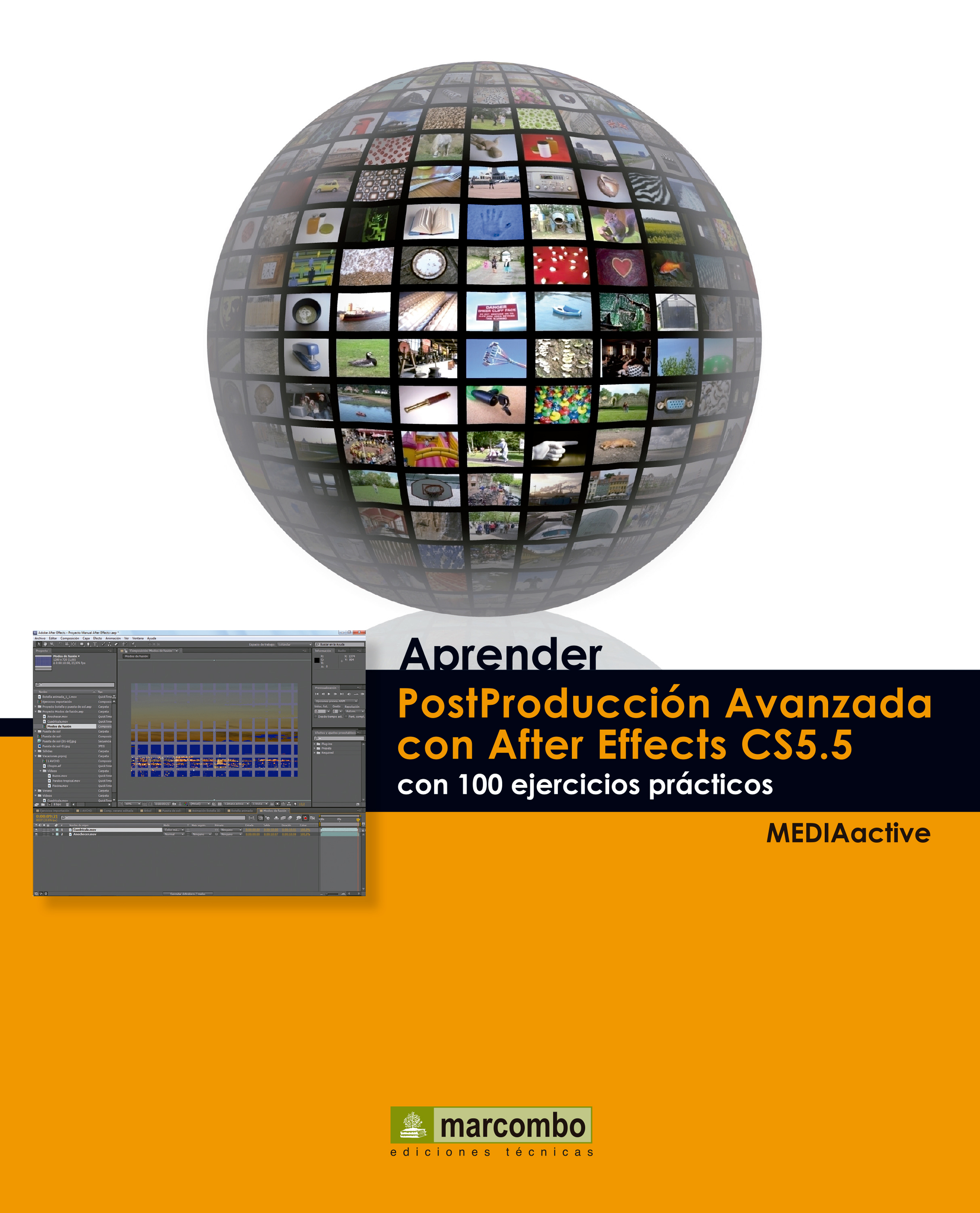 Обложка книги «Aprender Postproducción Avanzada con After Effects con 100 ejercicios prácticos»