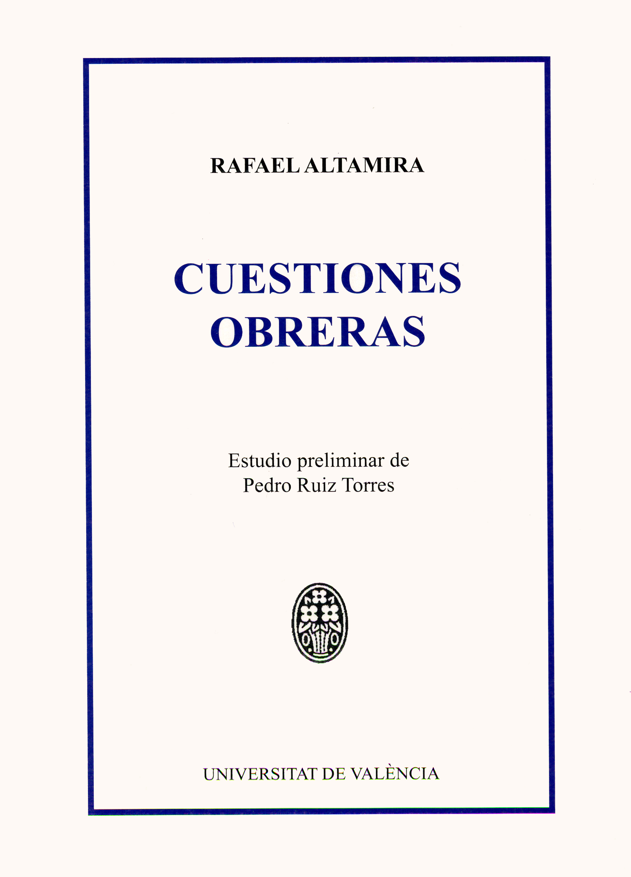Обложка книги «Cuestiones obreras»