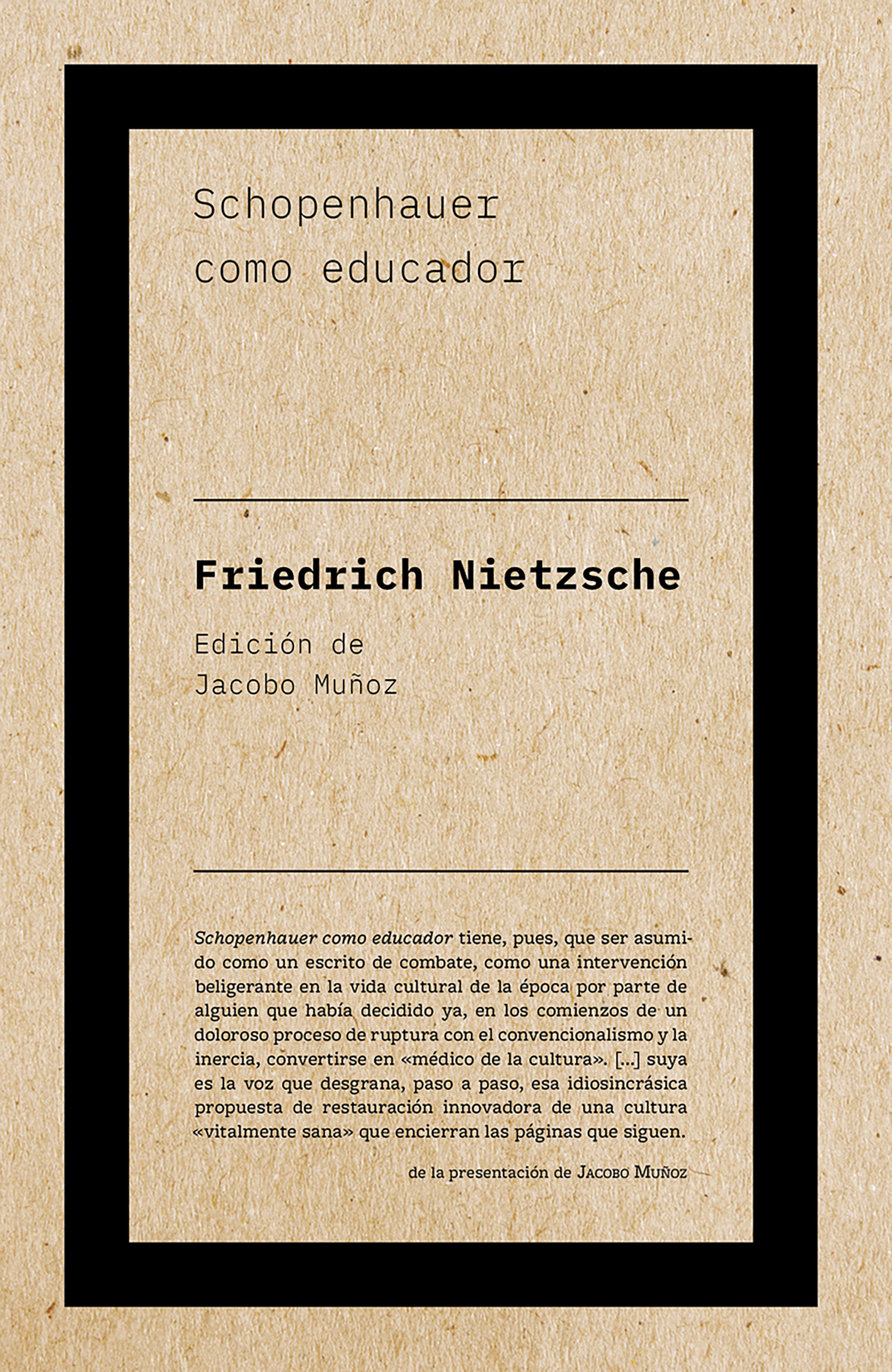 Обложка книги «Schopenhauer como educador»