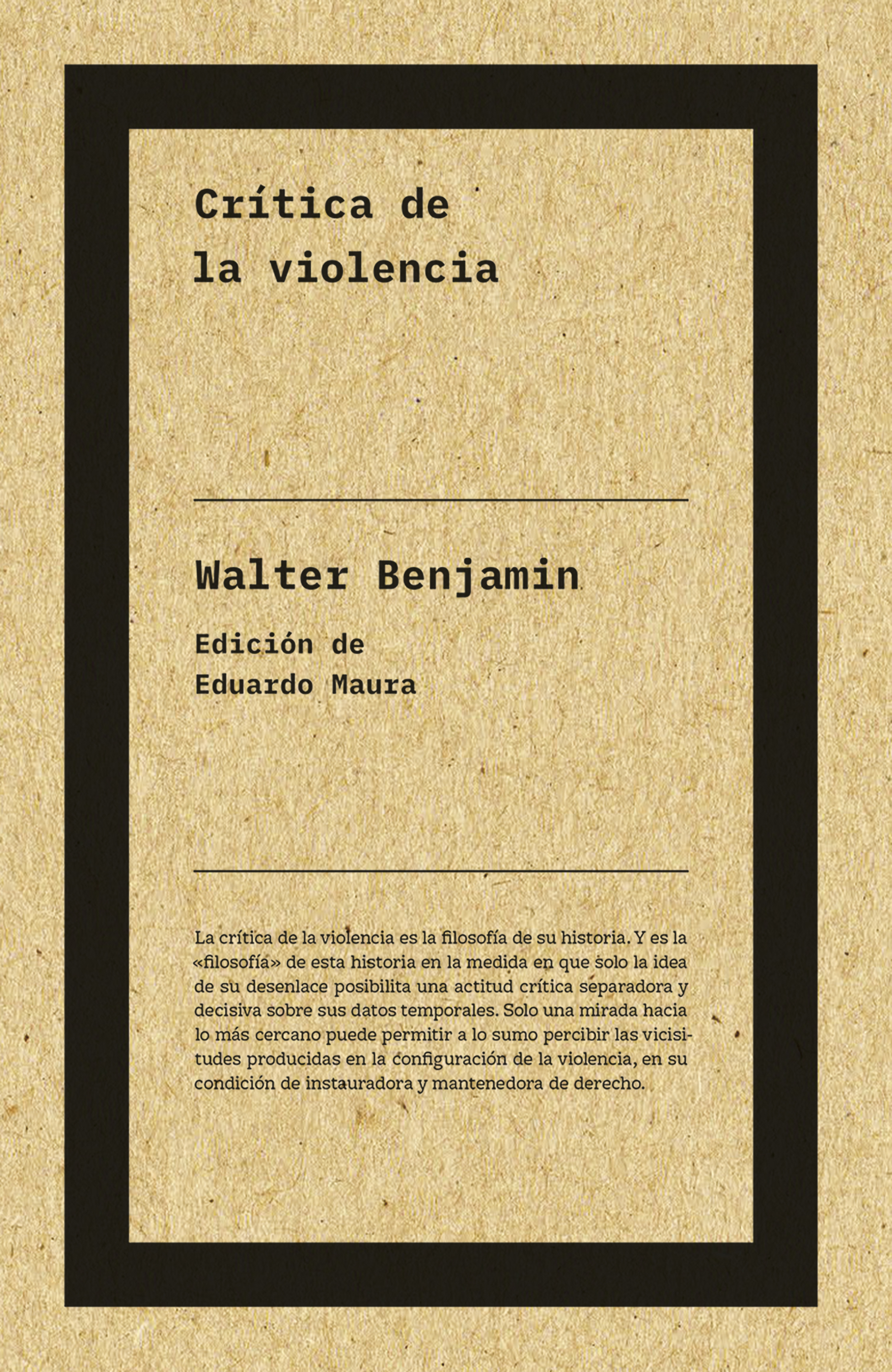 Обложка книги «Crítica de la violencia (NE)»