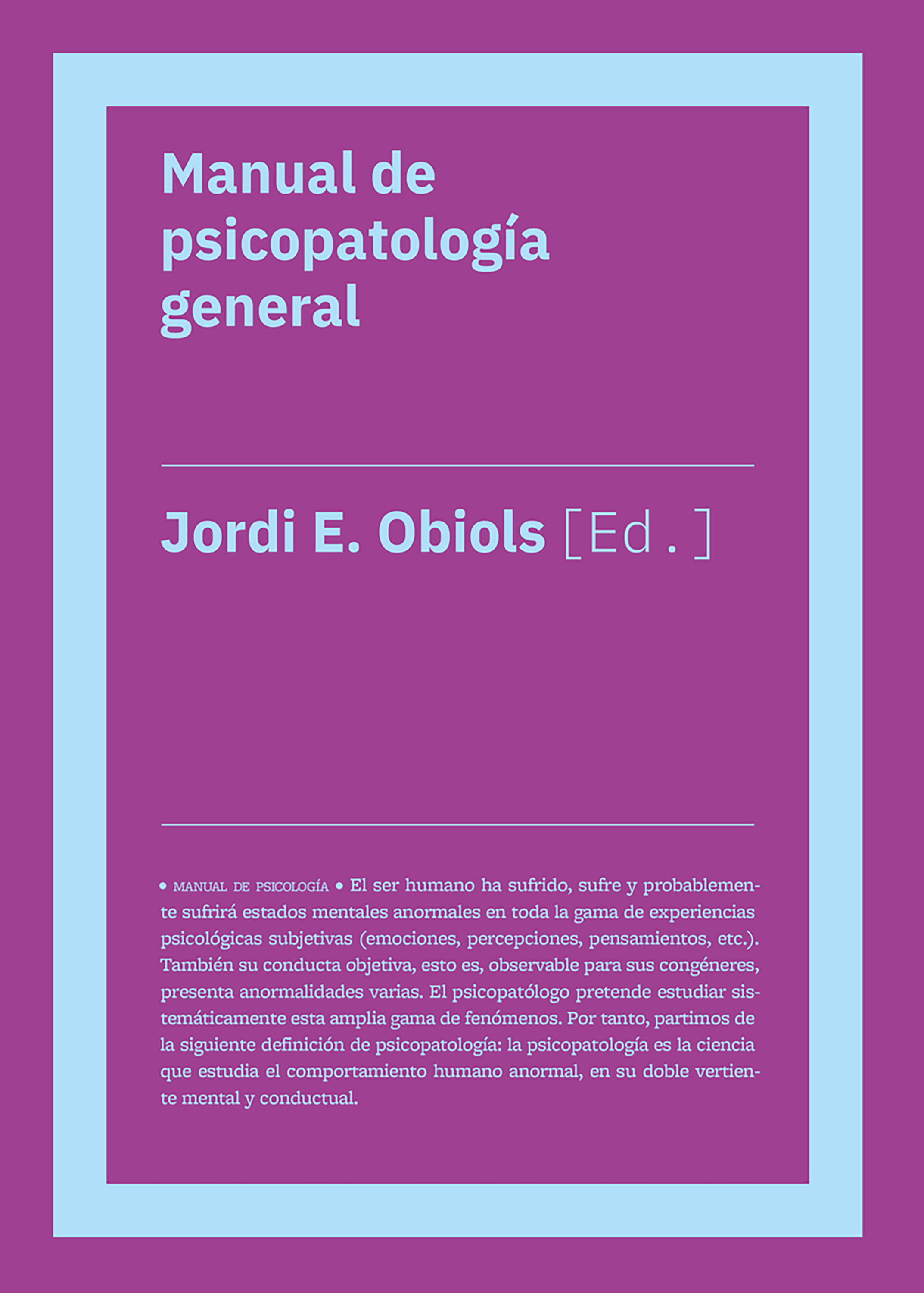 Обложка книги «Manual de psicopatología general»